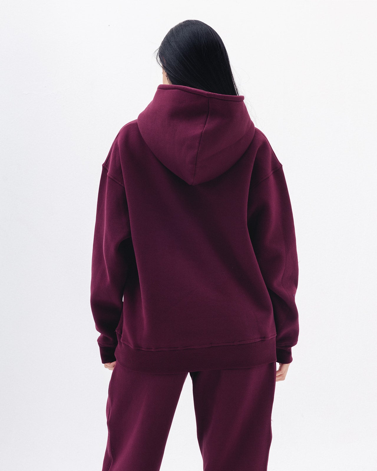 Blank Hoodie In Burgundy