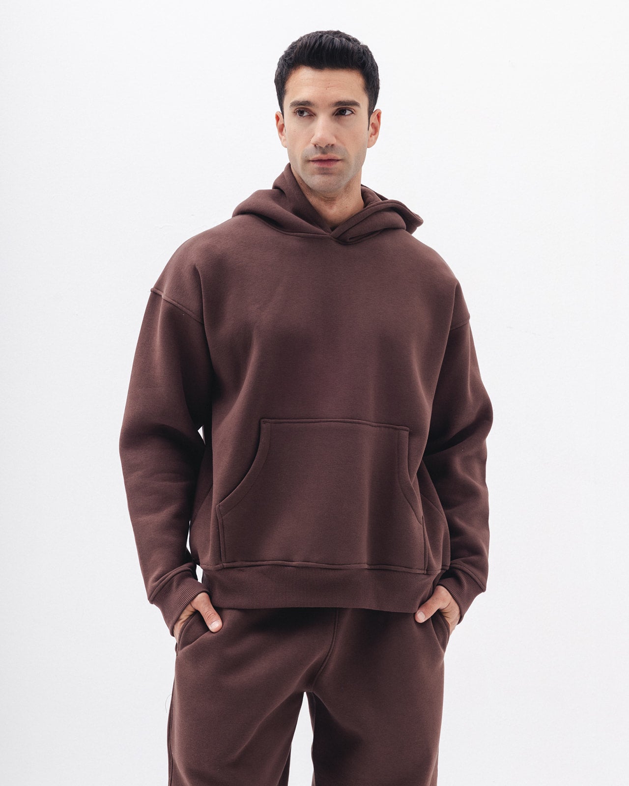 Blank Hoodie In Coco Brown