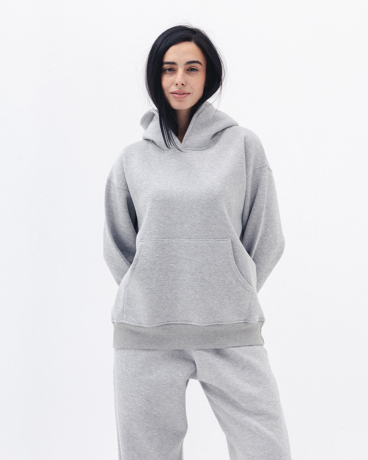 Blank Hoodie In Light Grey