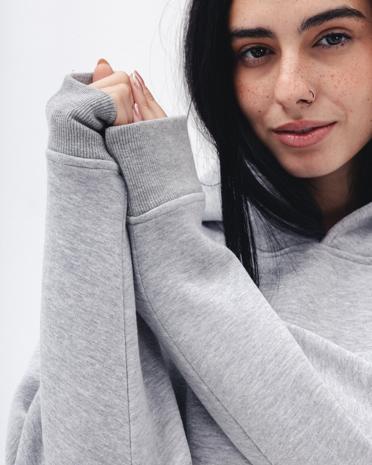 Blank Hoodie In Light Grey