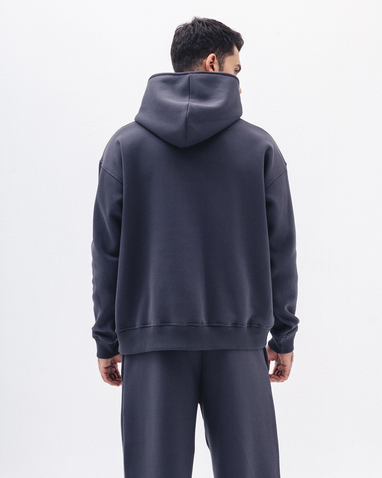 Blank Hoodie In Charcoal Grey