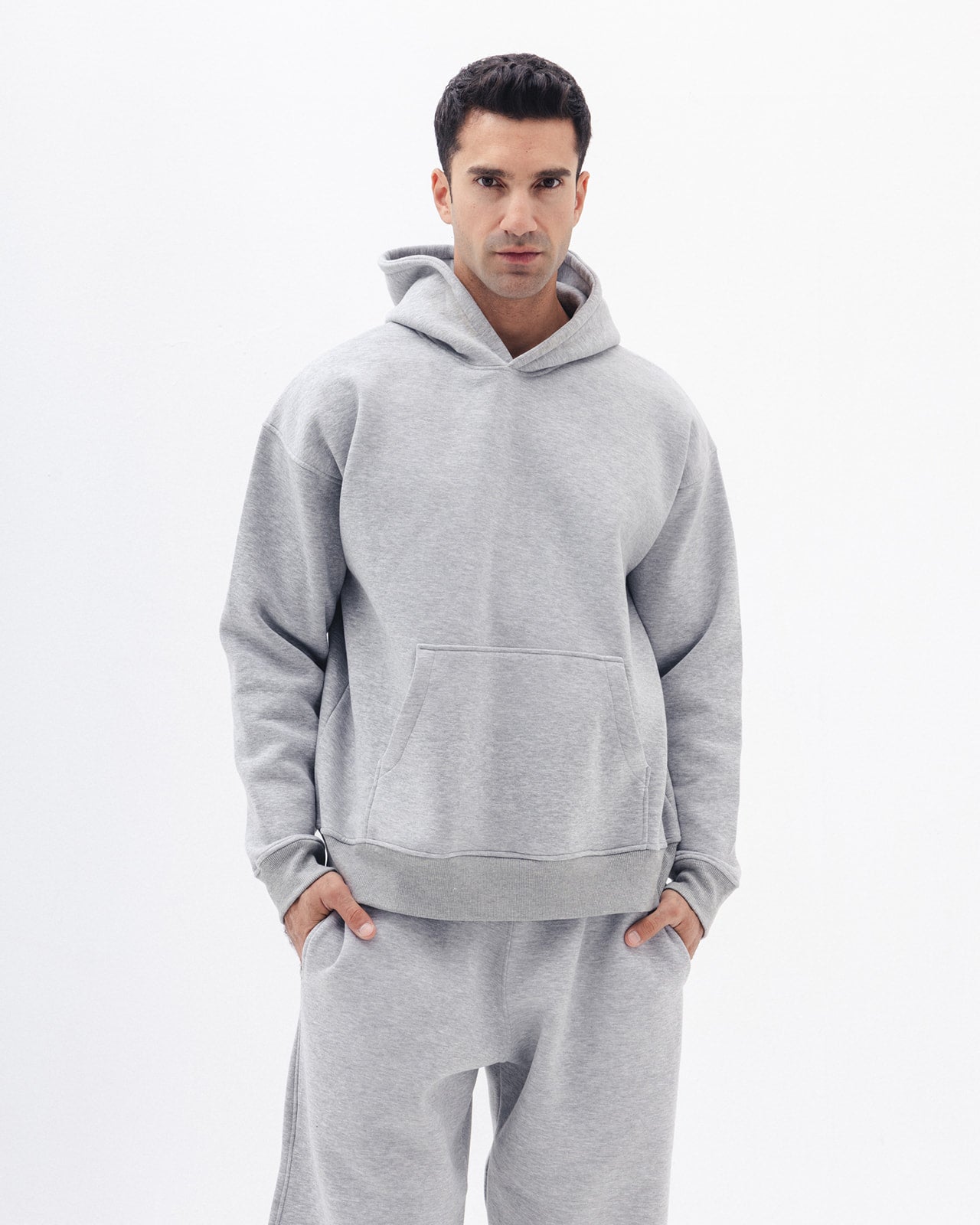 Blank Hoodie In Light Grey