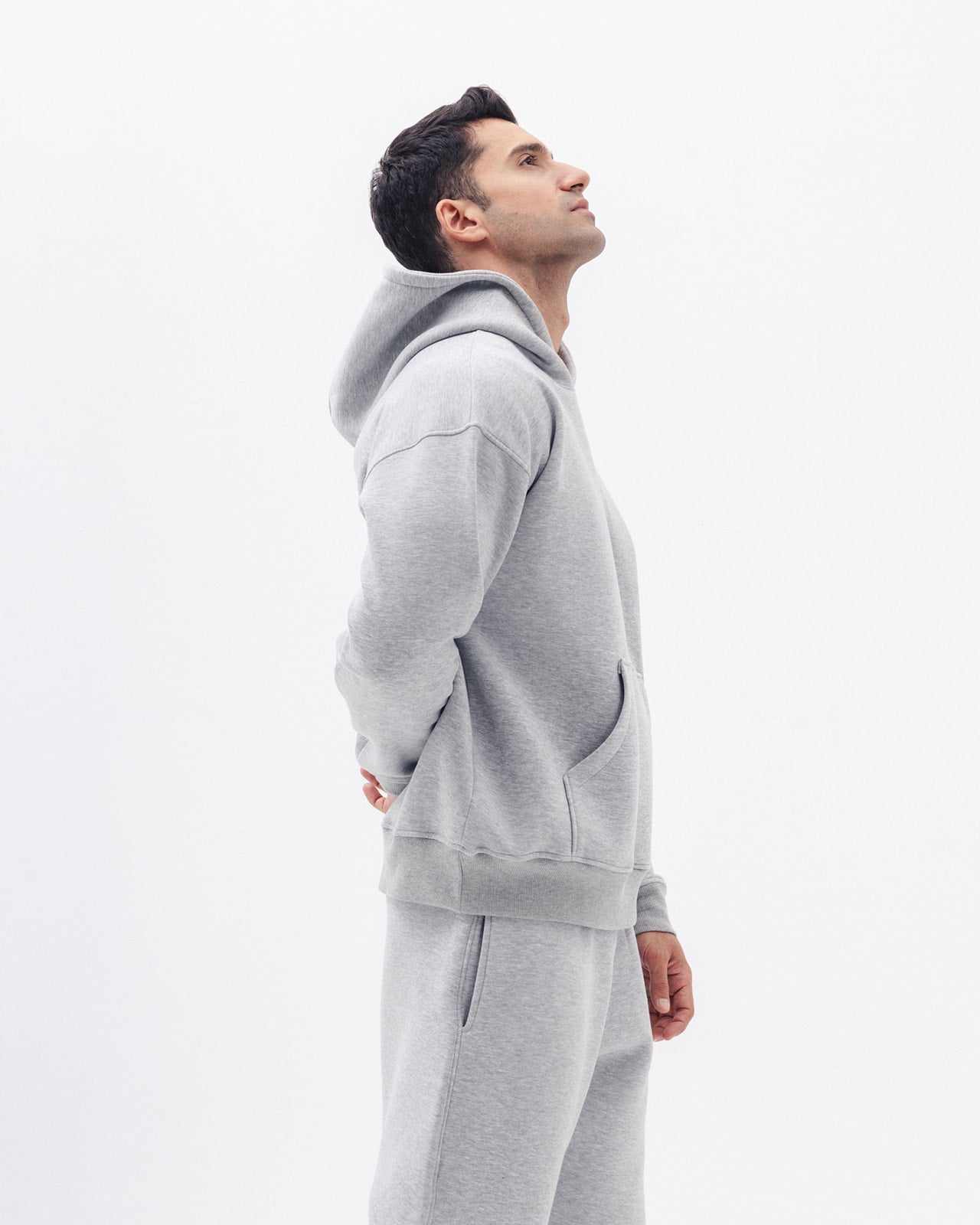 Blank Hoodie In Light Grey