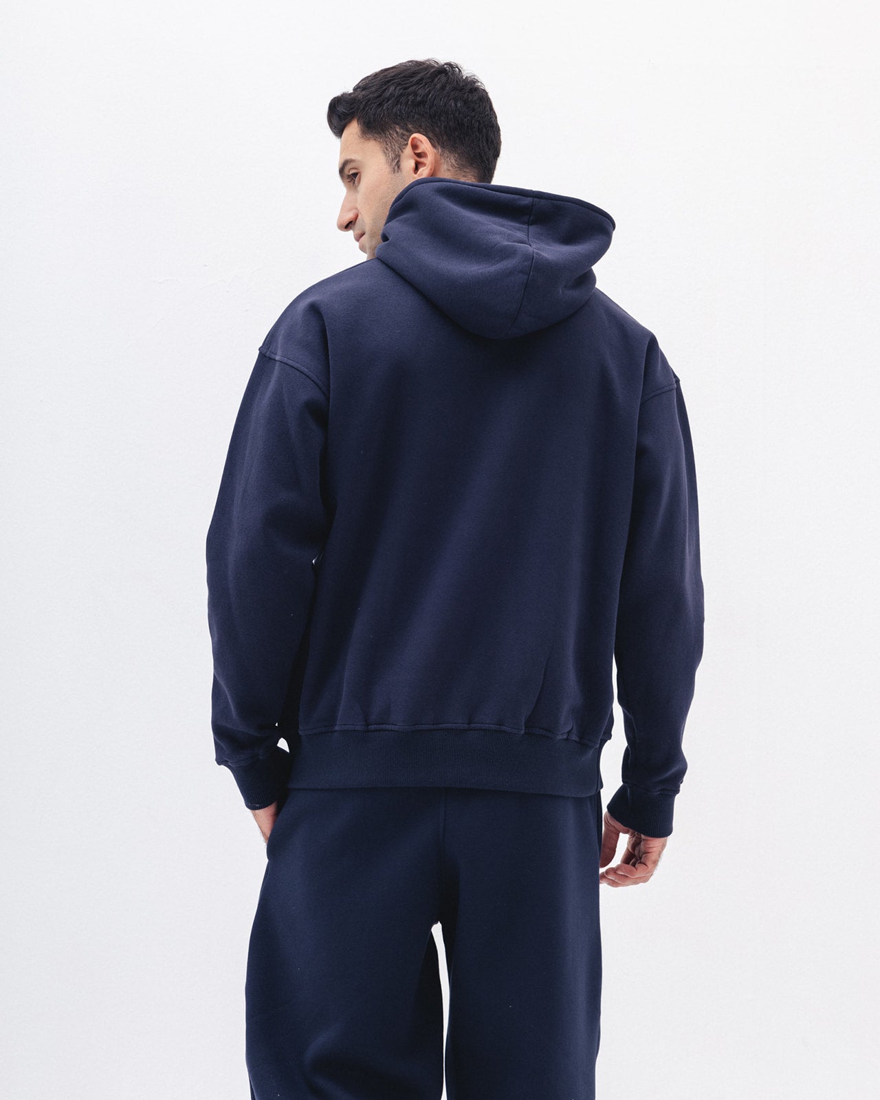Blank Hoodie In Navy Blue