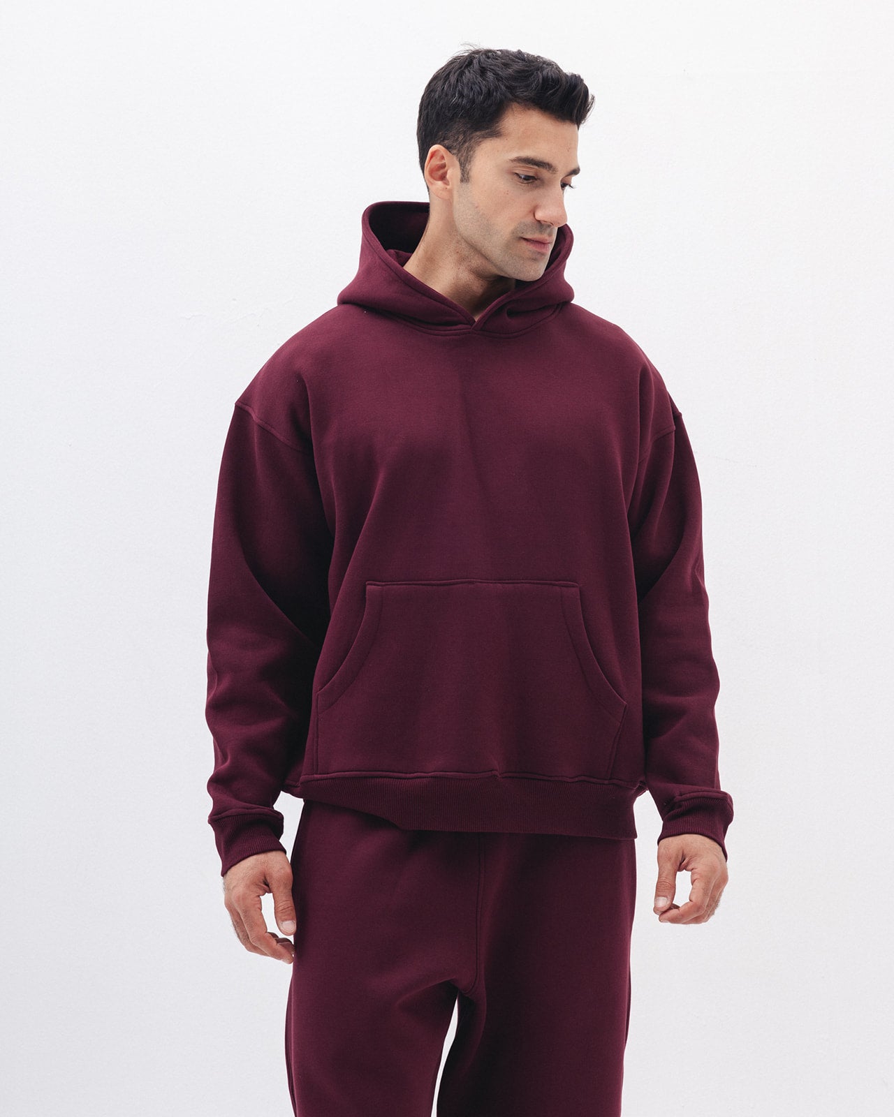 Blank Hoodie In Burgundy