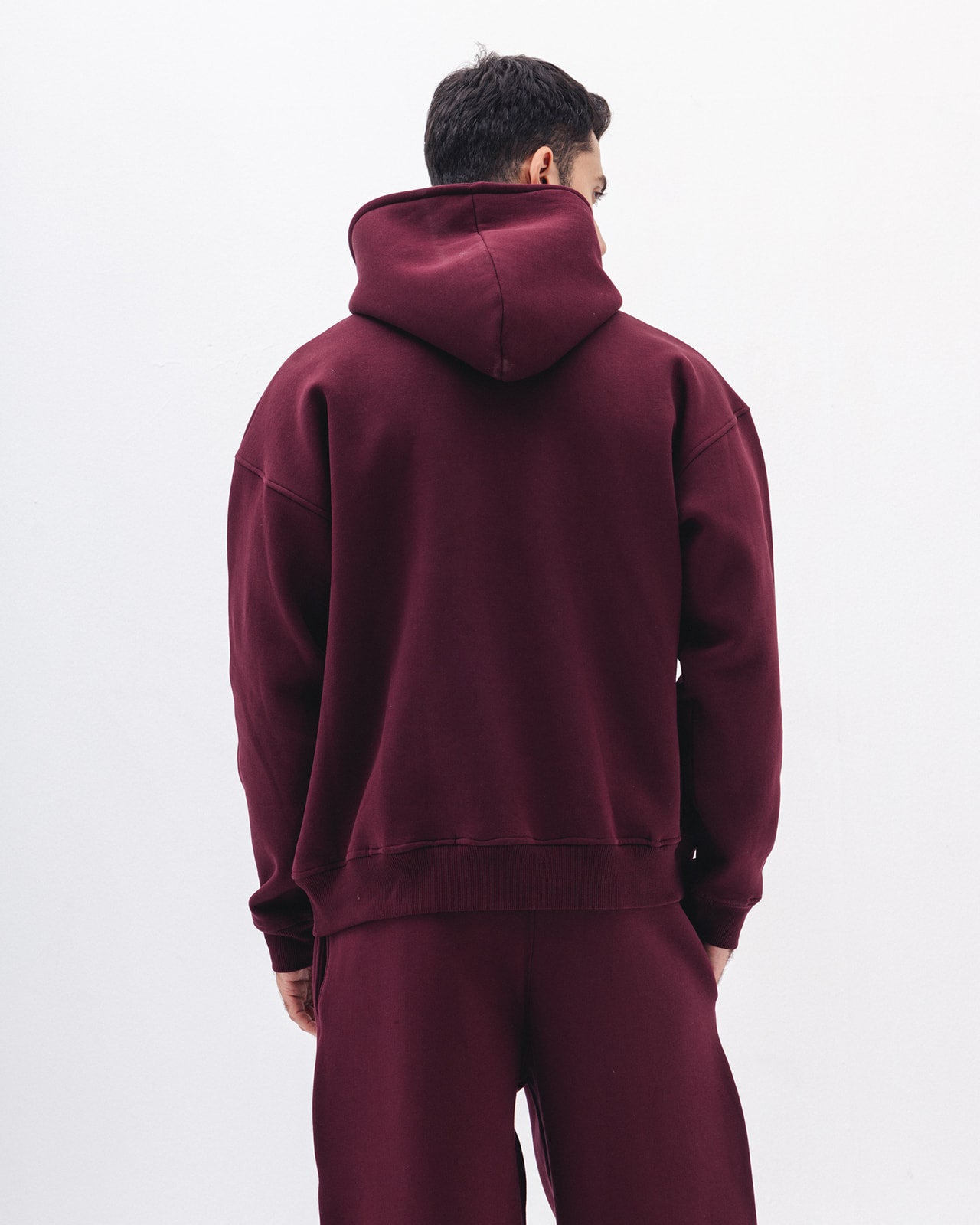 Blank Hoodie In Burgundy