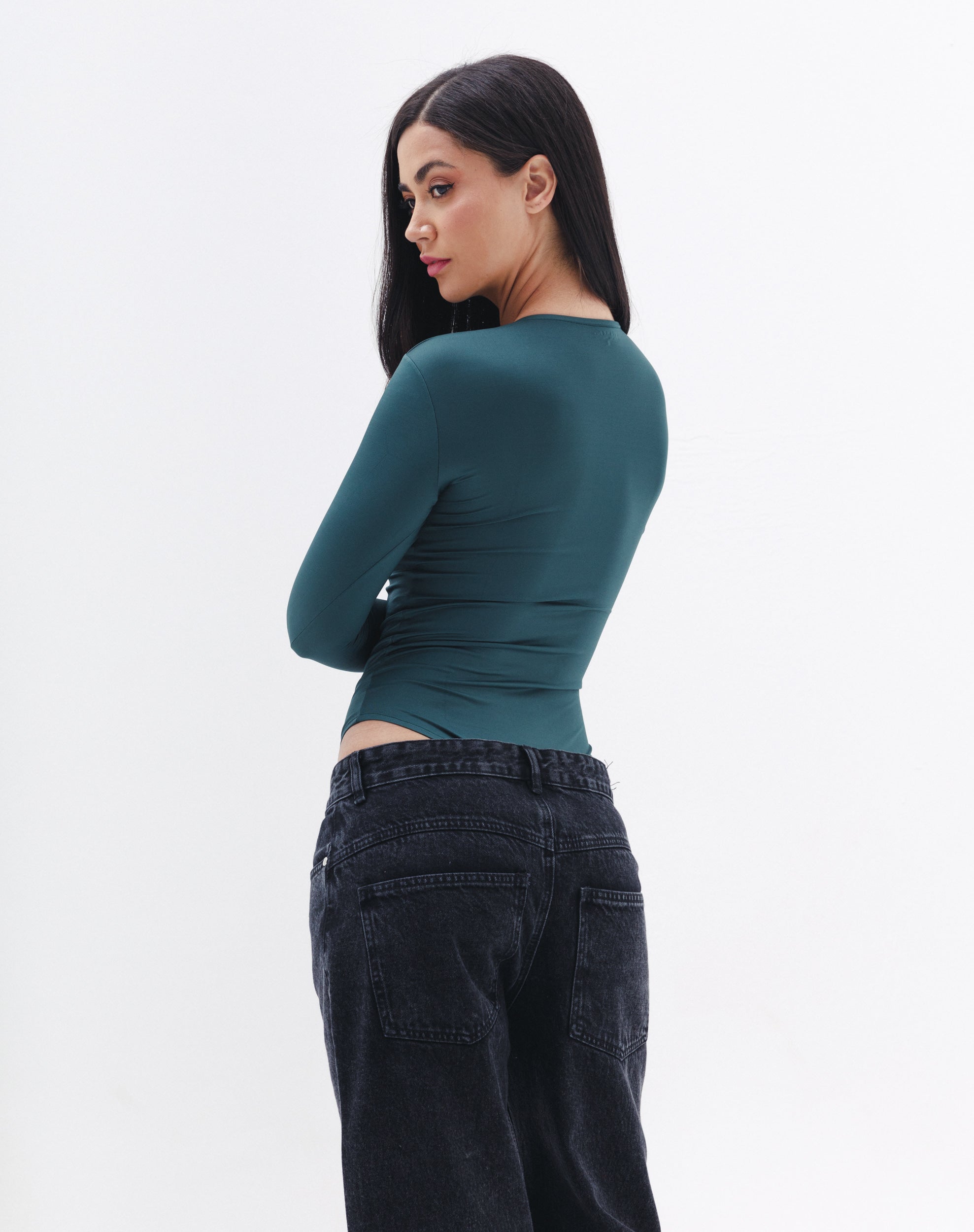 Shaping Bodysuit In Emerald Green