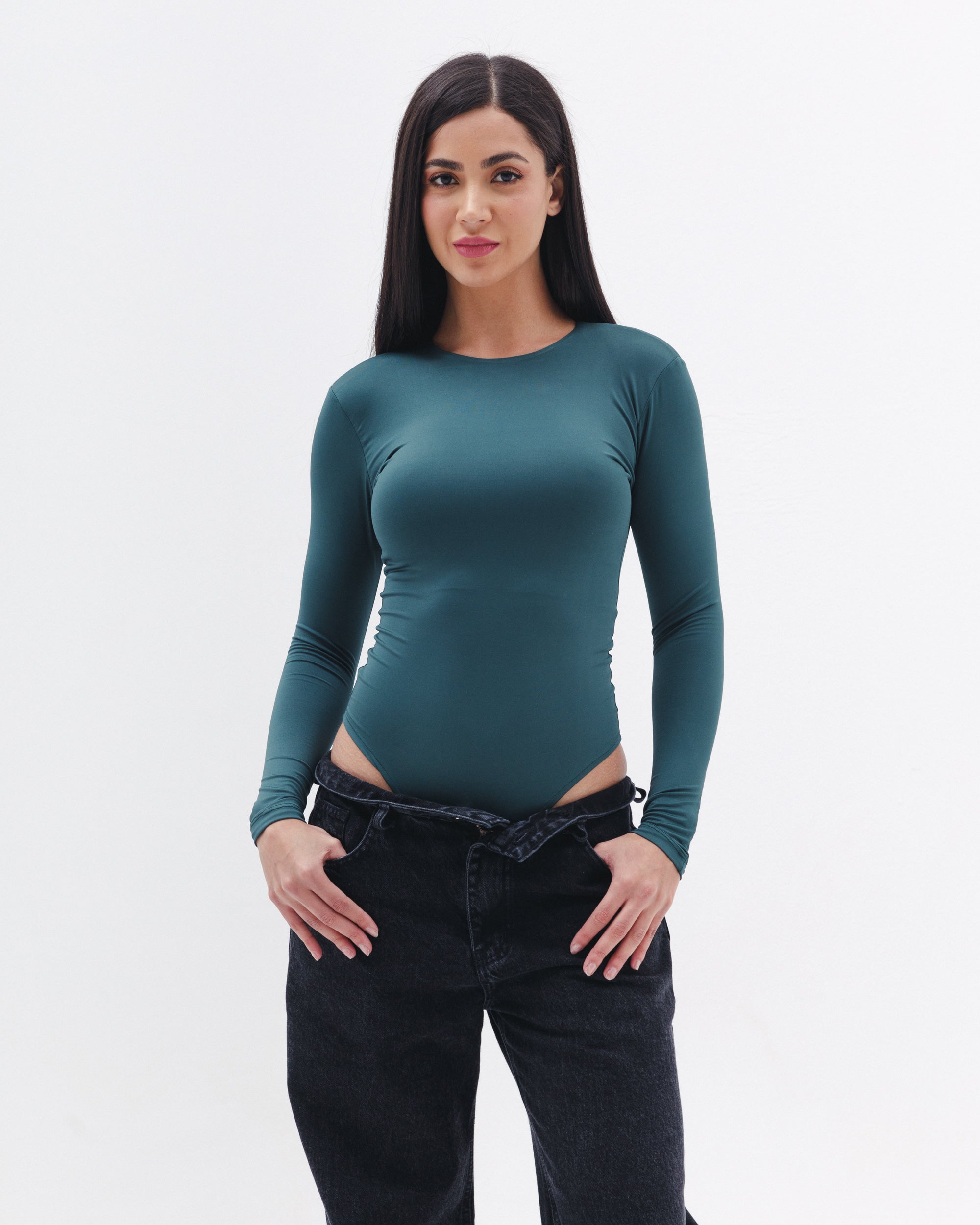 Shaping Bodysuit In Emerald Green