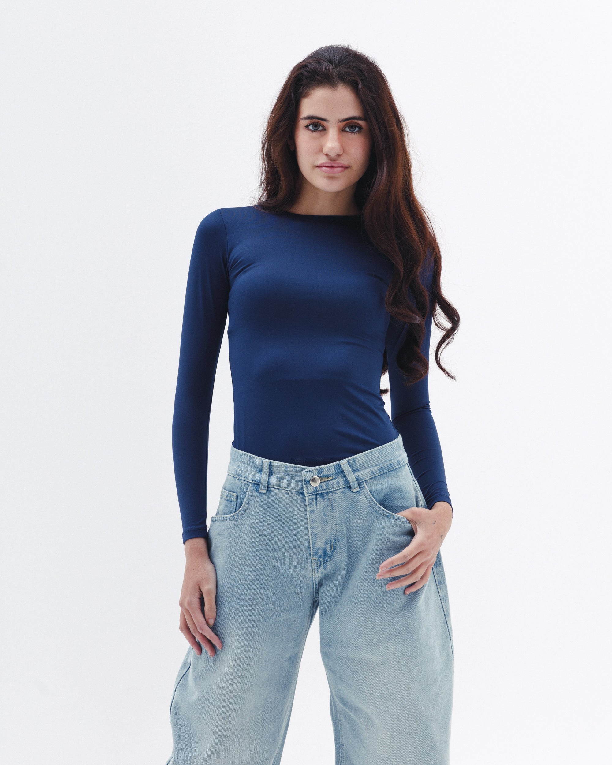 Shaping Long Sleeve Top Navy Blue
