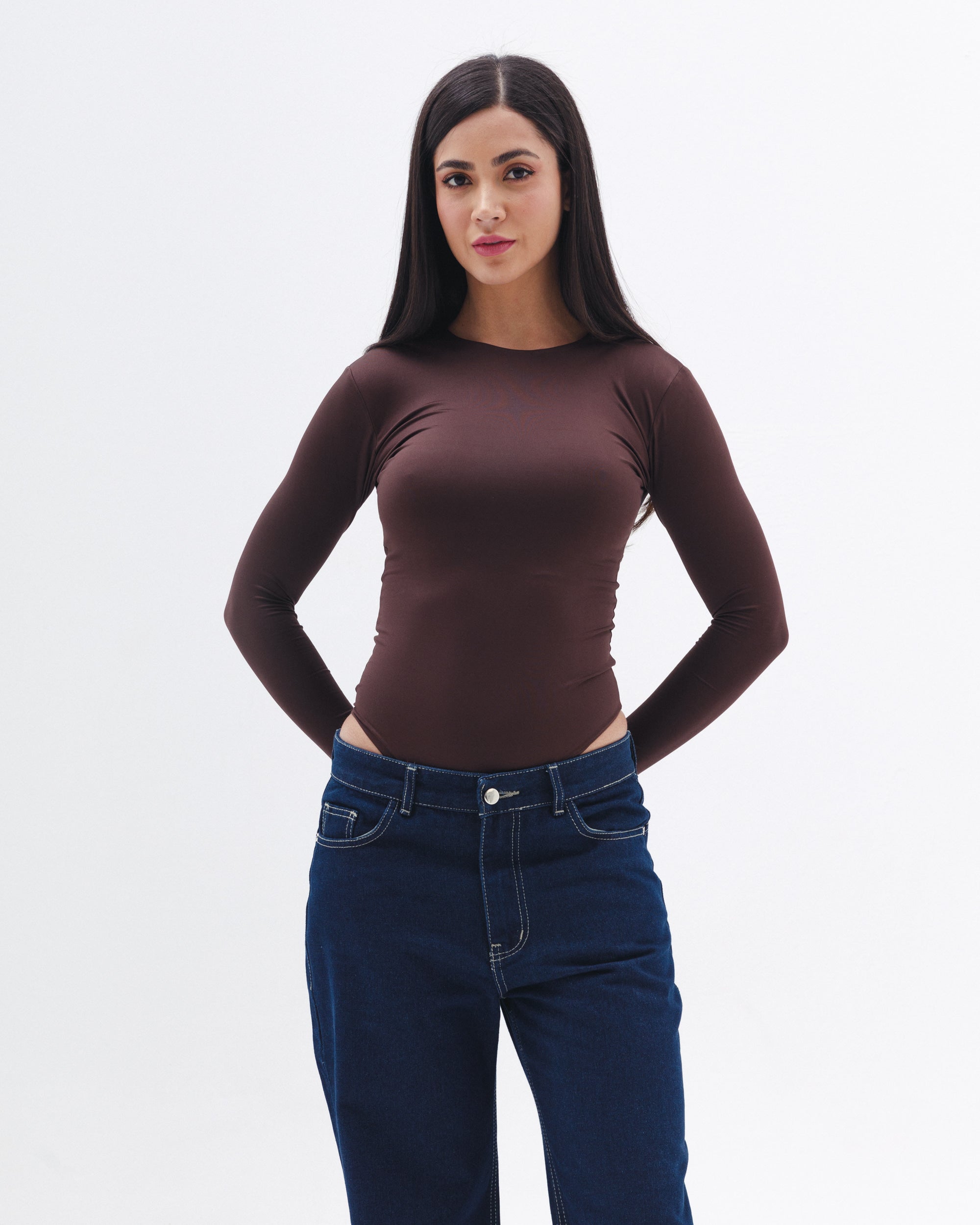 Shaping Bodysuit In Brown