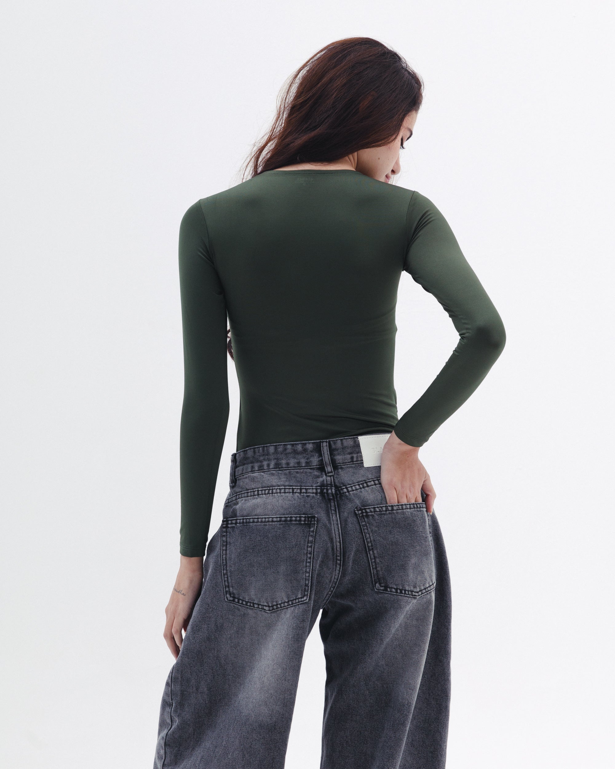 Shaping Long Sleeve Top In olive