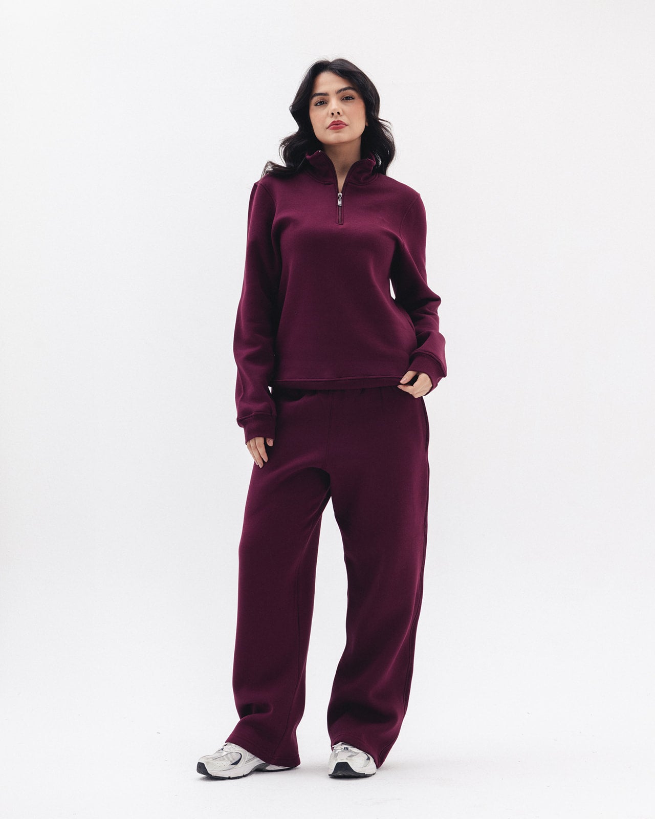 Quarter Zip In Burgundy