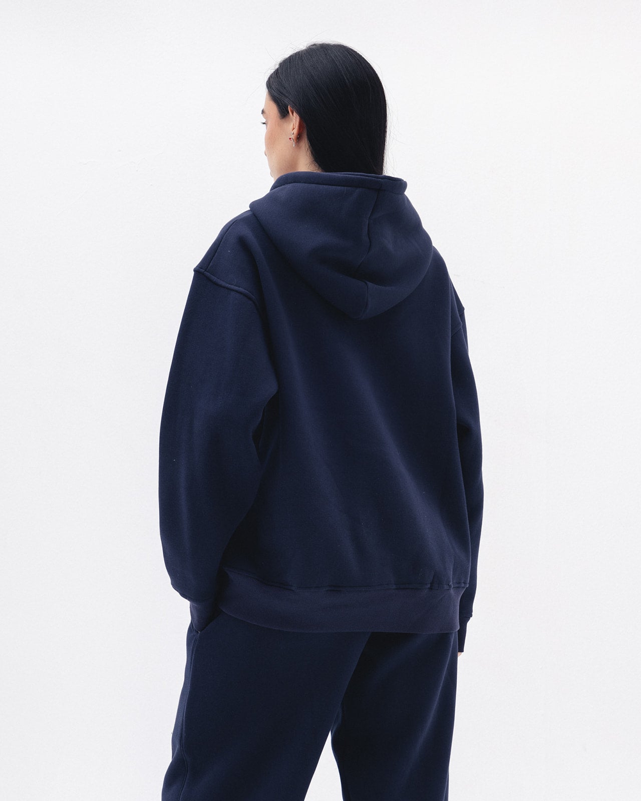 Blank Zip Up In Navy Blue