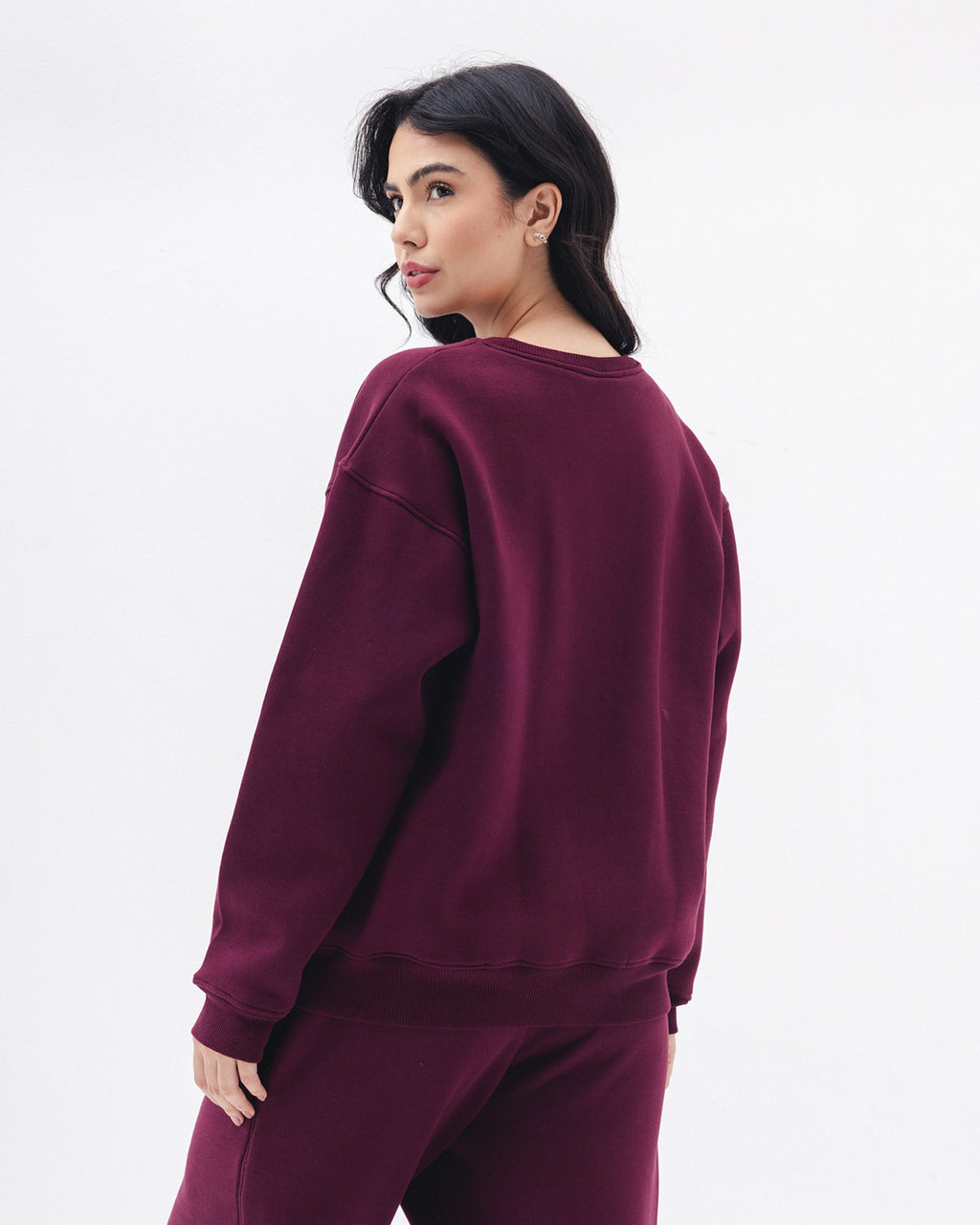 Blank Crewneck In Burdundy