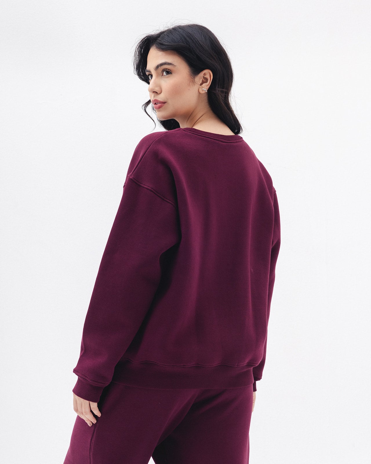 Blank Crewneck In Burdundy