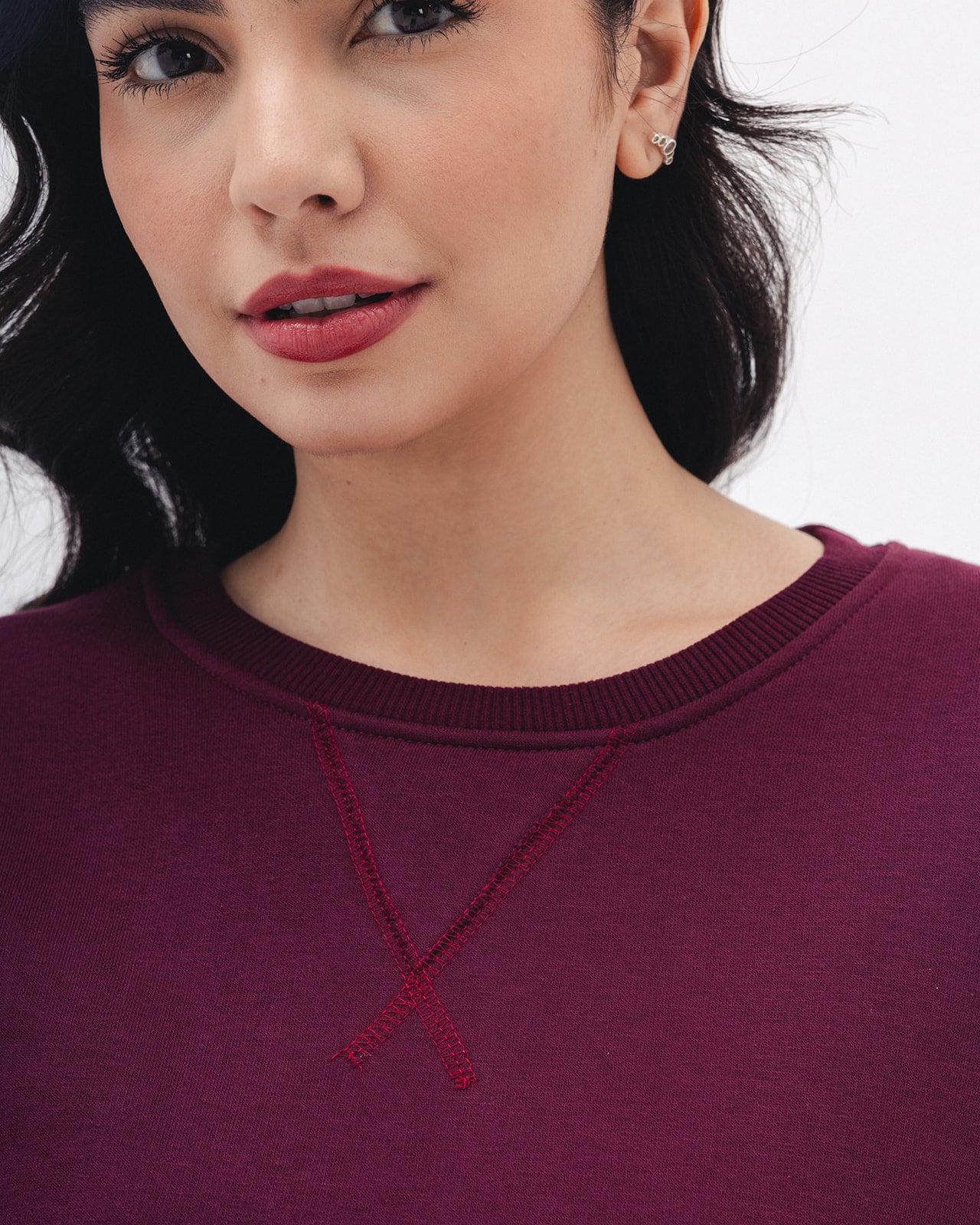 Blank Crewneck In Burdundy