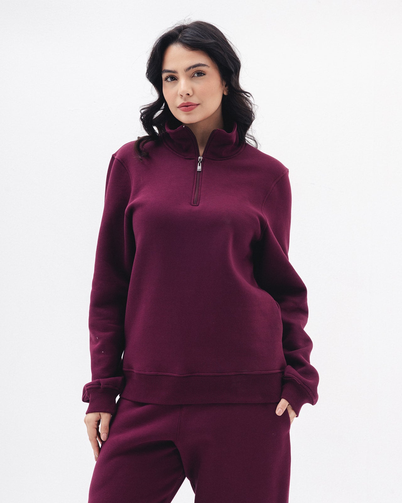 Quarter Zip In Burgundy