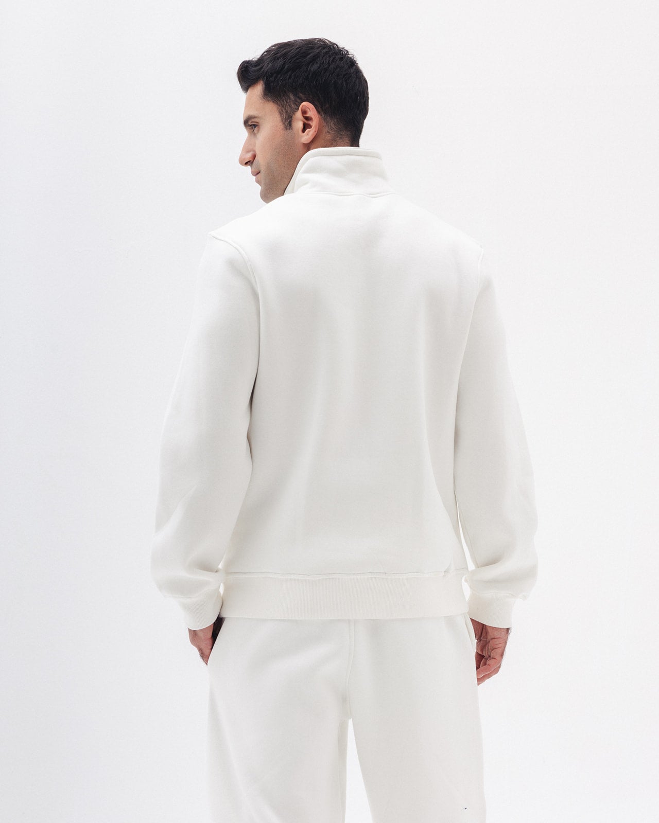 Quarter Zip in White