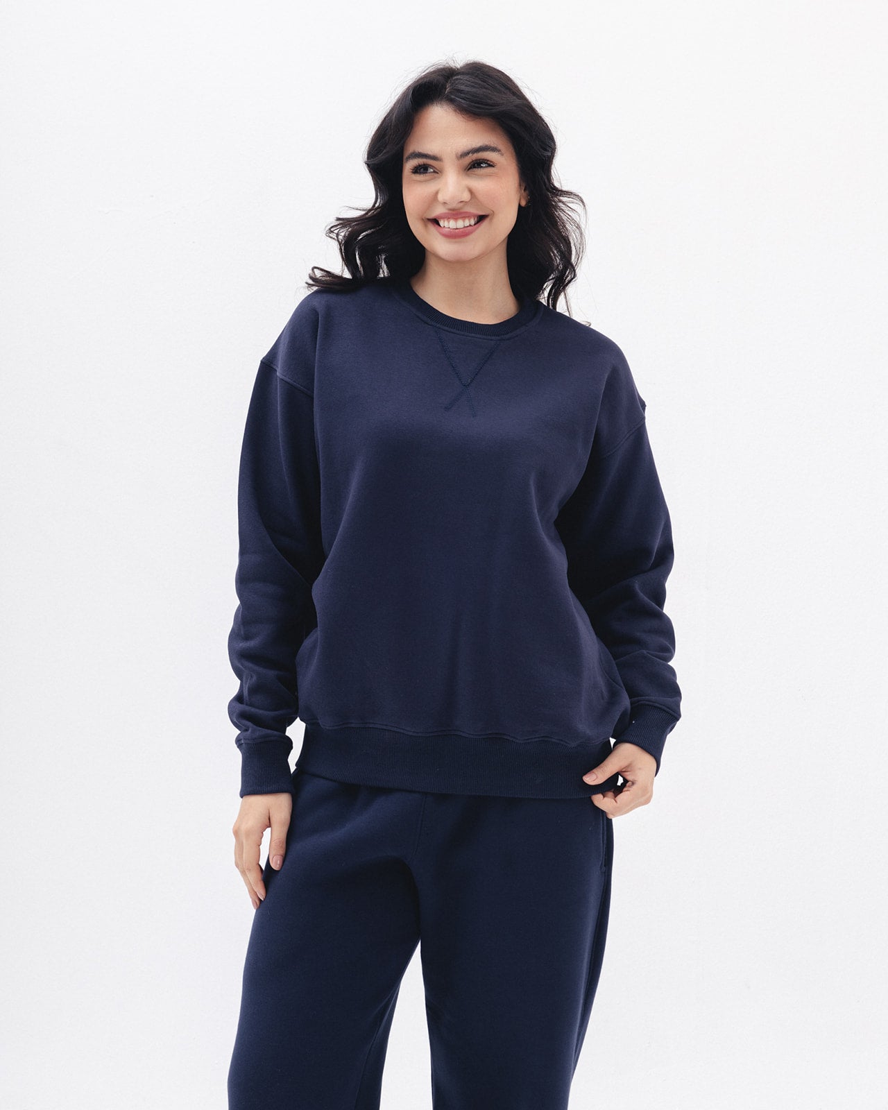 Blank Crewneck In Navy Blue