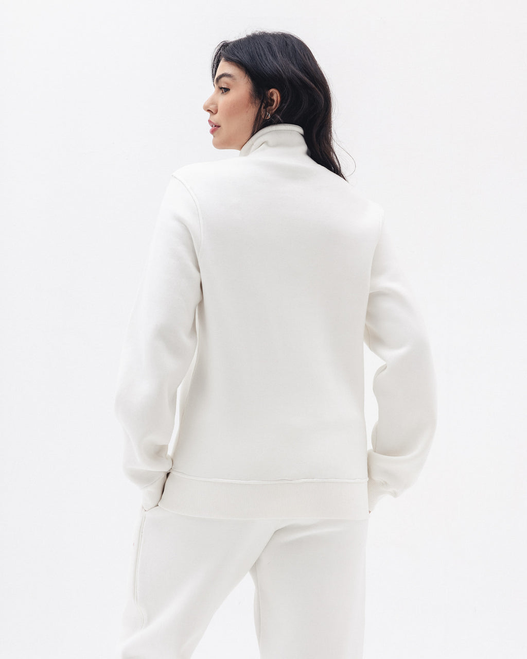 Quarter Zip in White