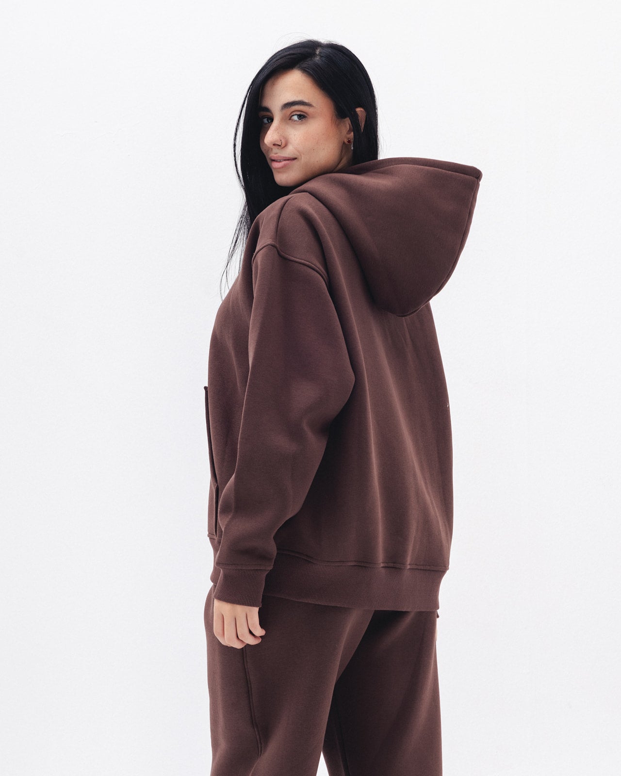Blank Zip up in Coco Brown