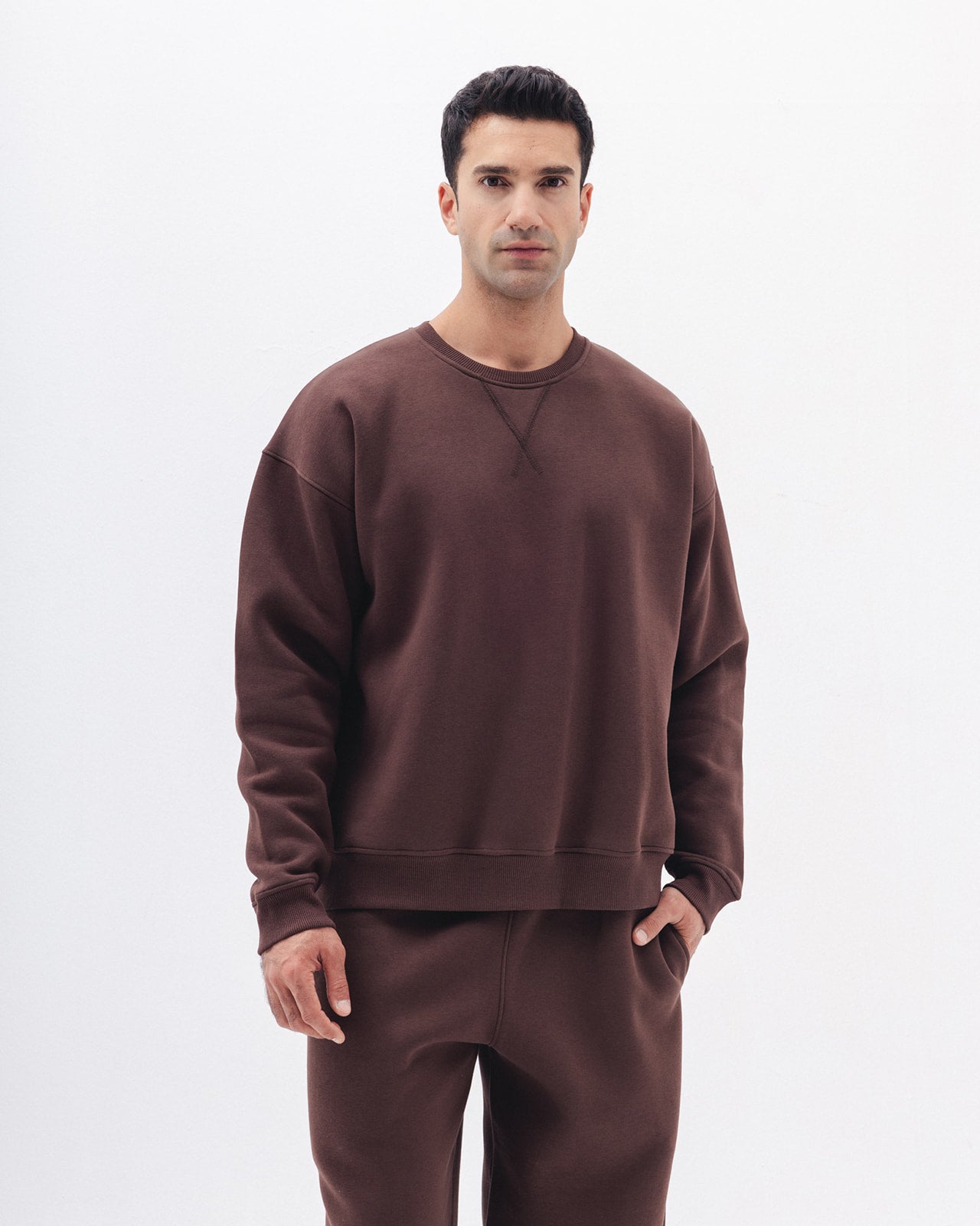 Blank Crewneck In Coco Brown