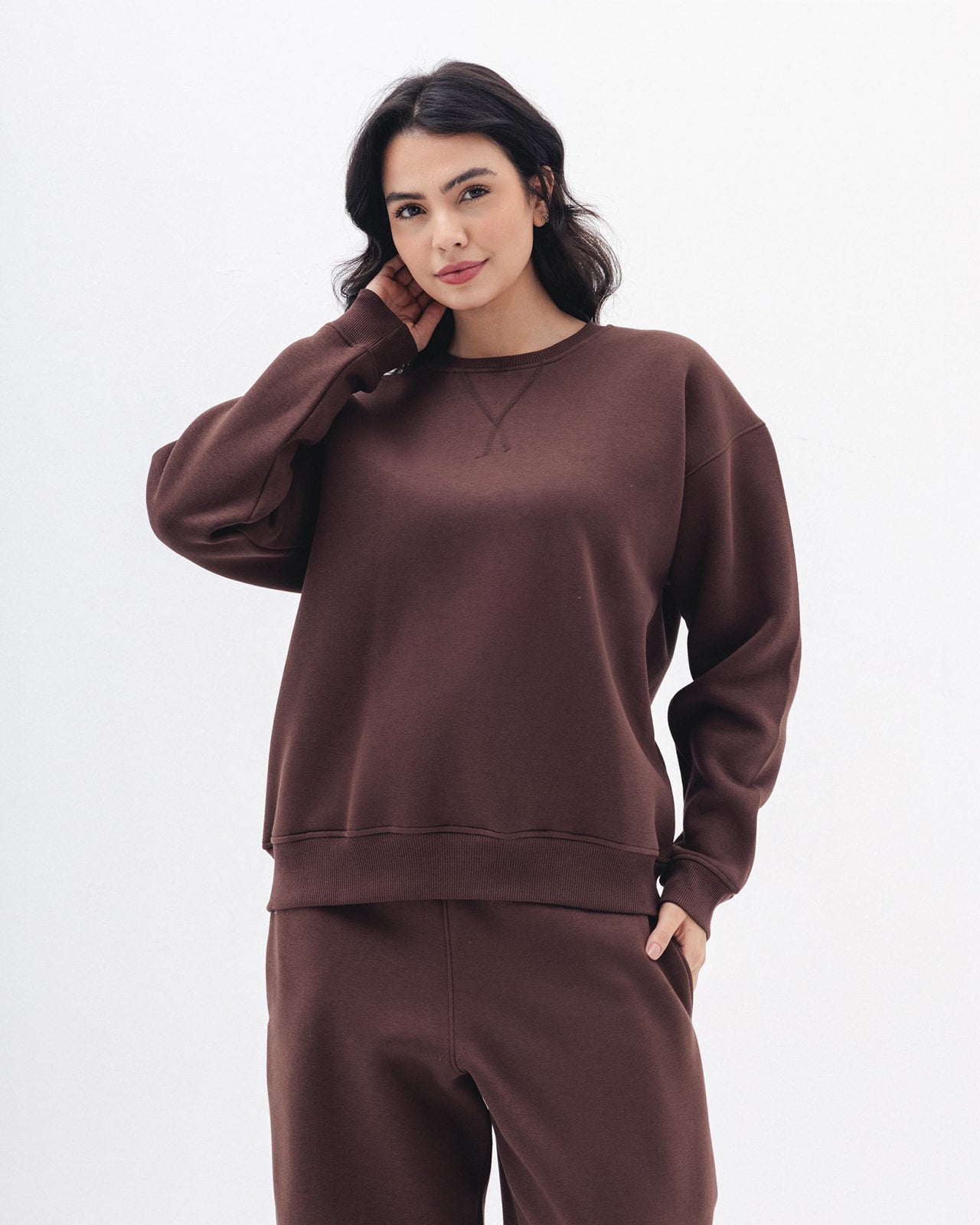 Blank Crewneck In Coco Brown
