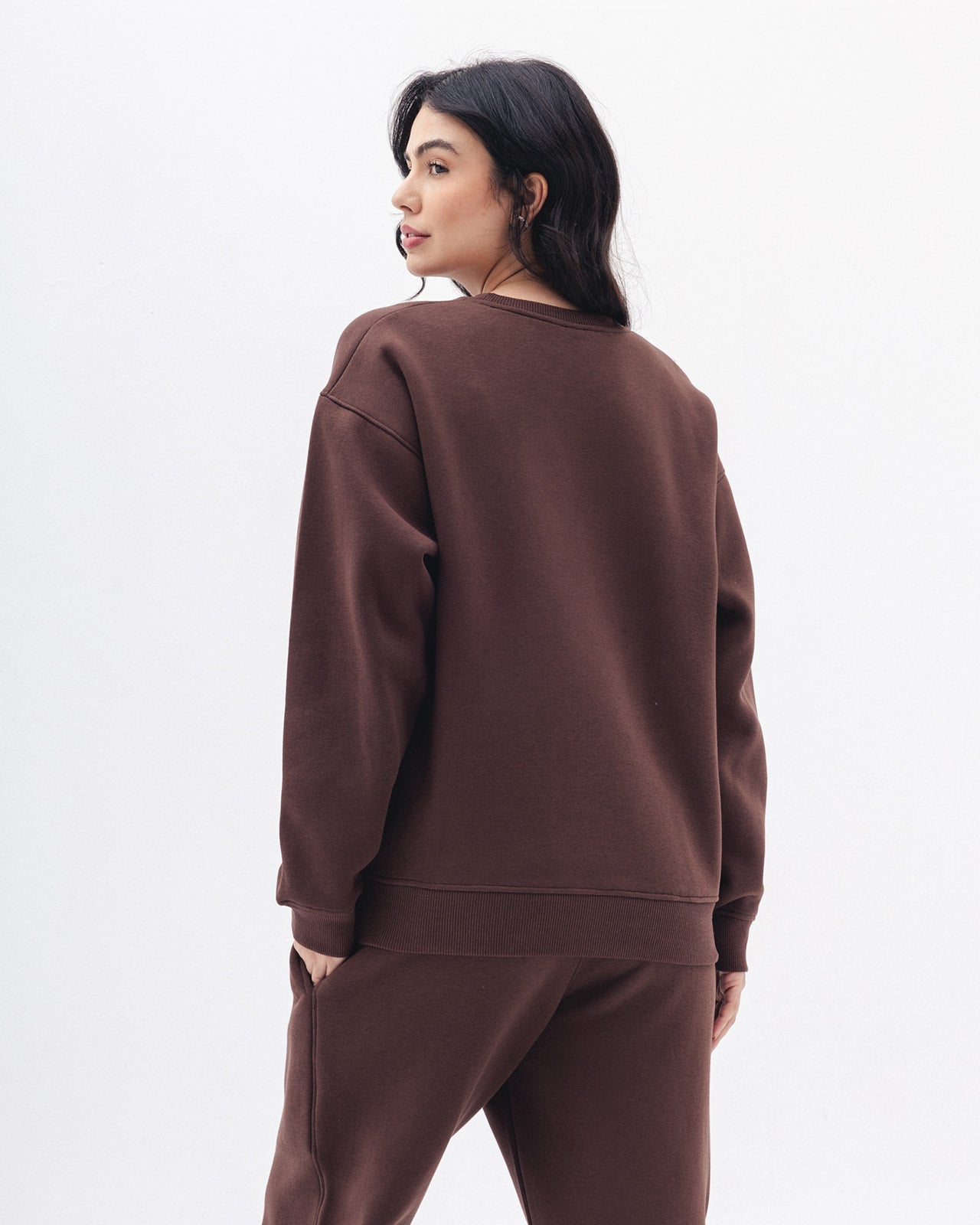 Blank Crewneck In Coco Brown