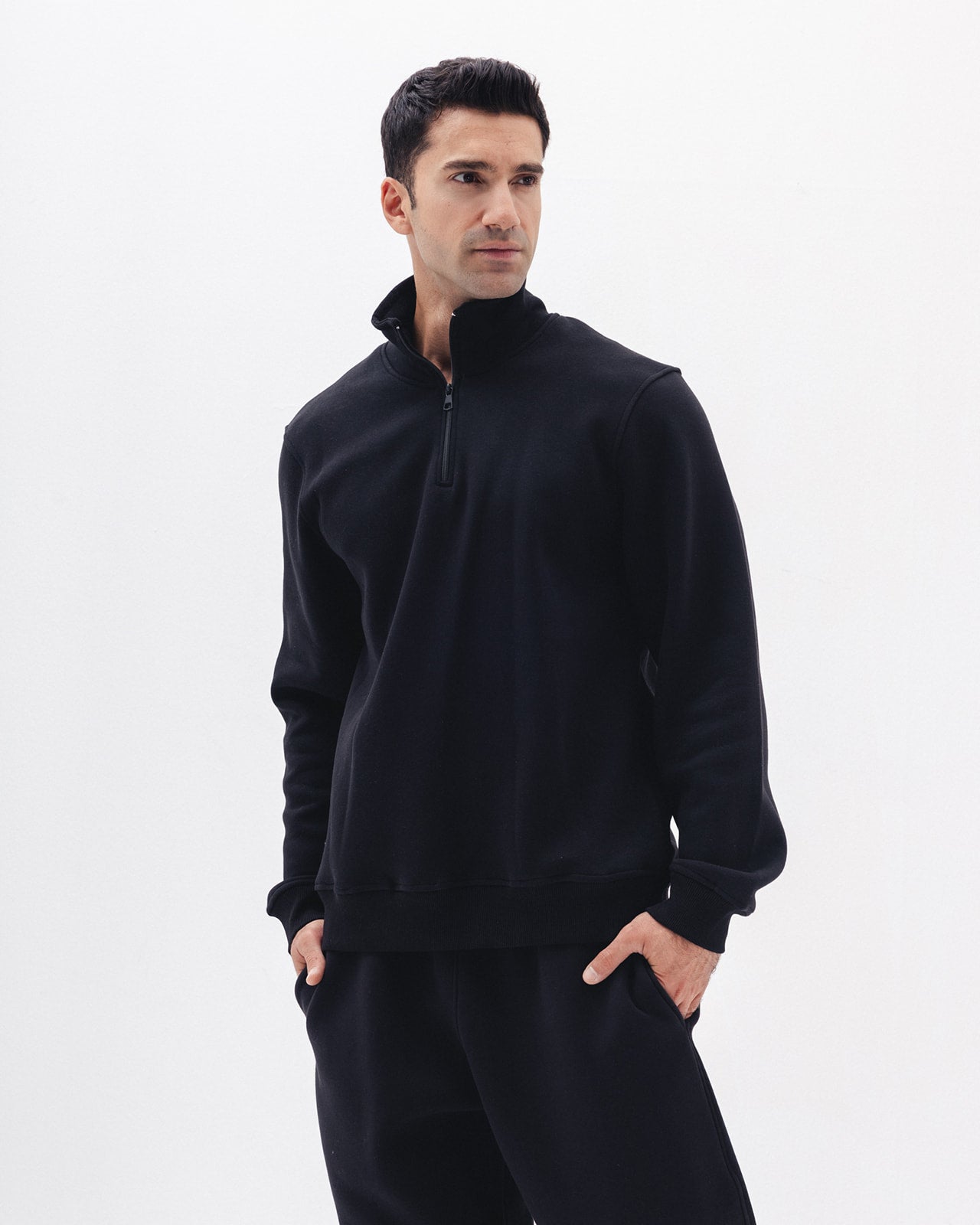 Quarter Zip in Black
