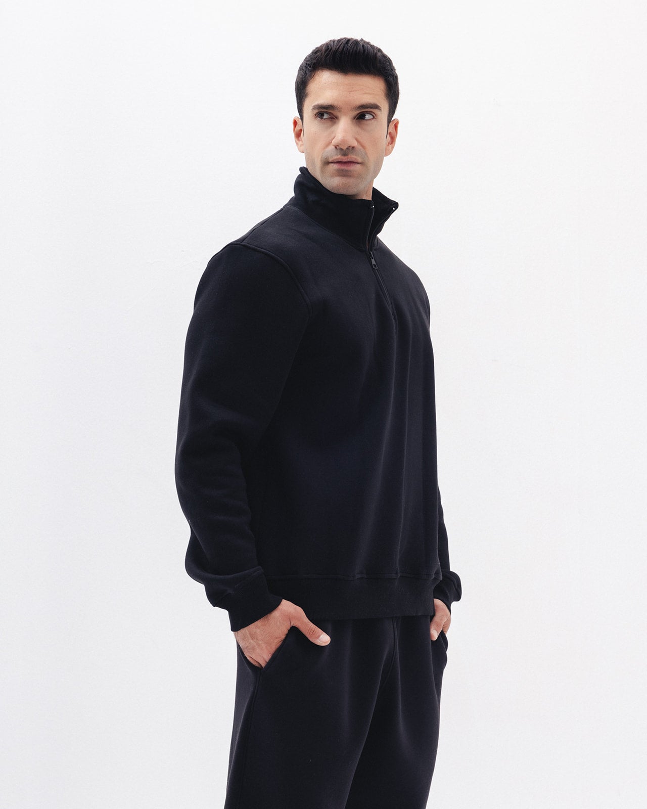 Quarter Zip in Black