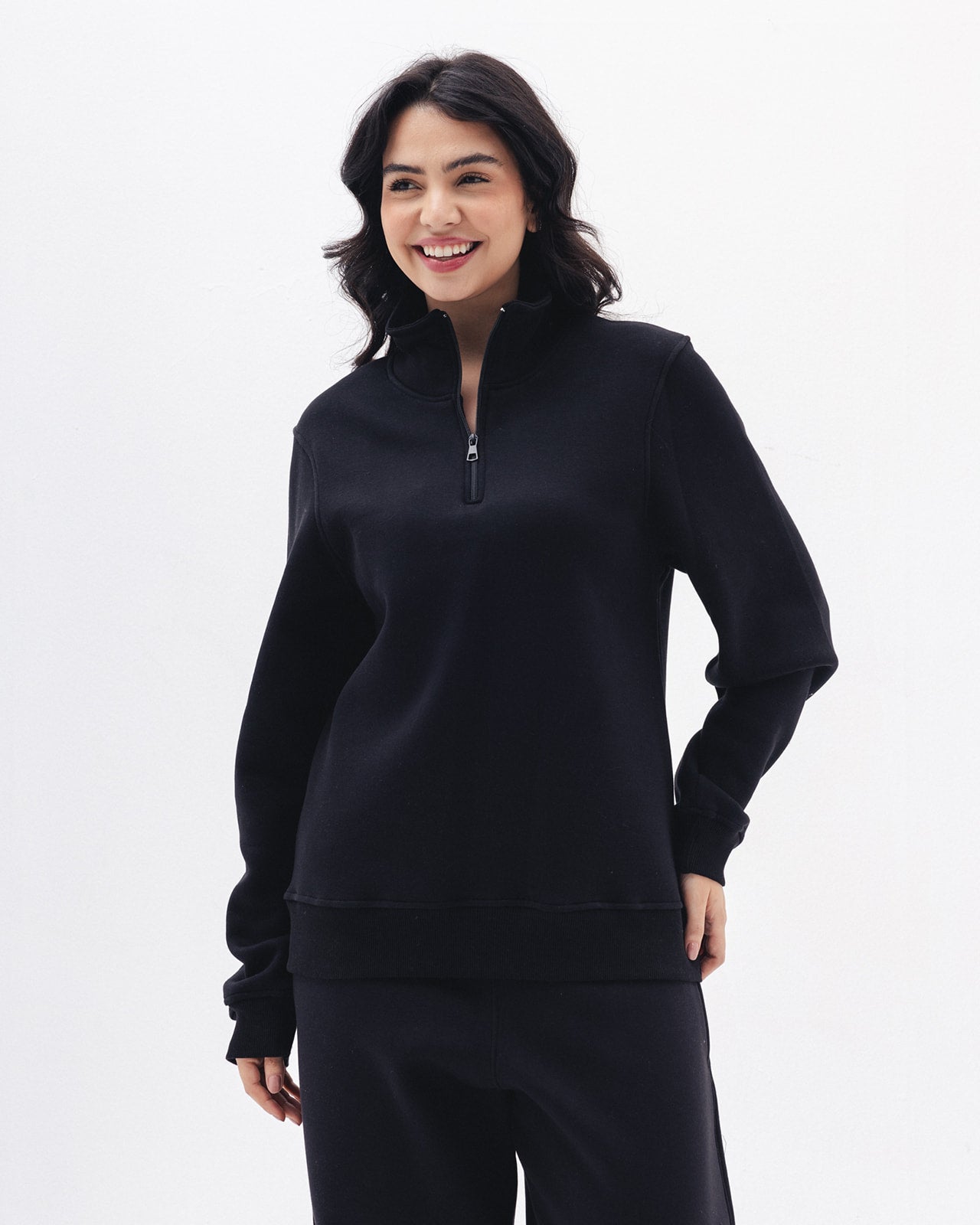 Quarter Zip in Black
