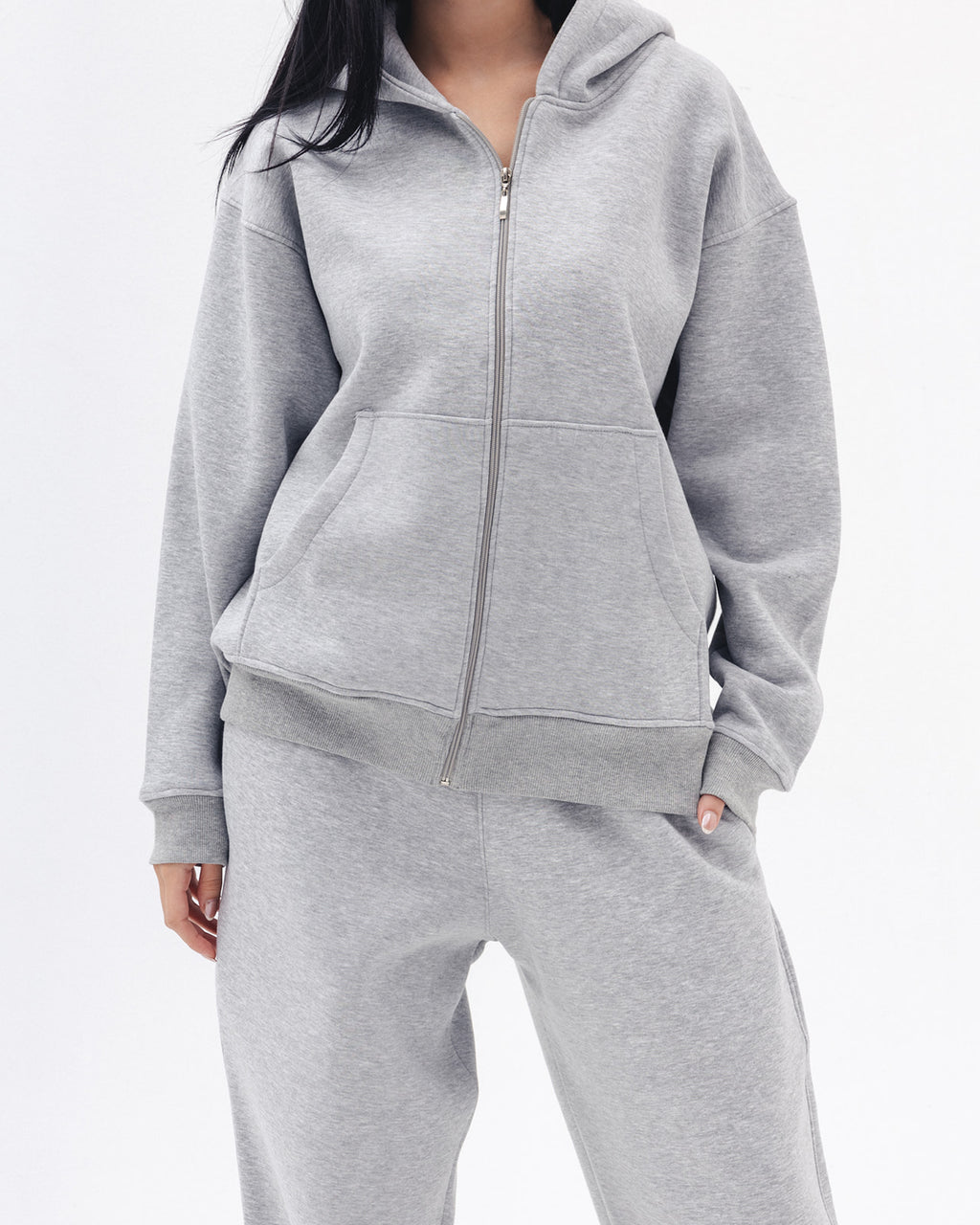 Blank Zip Up In Light Grey
