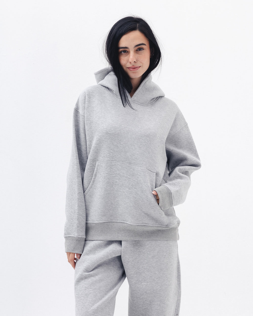 Blank Hoodie In Light Grey