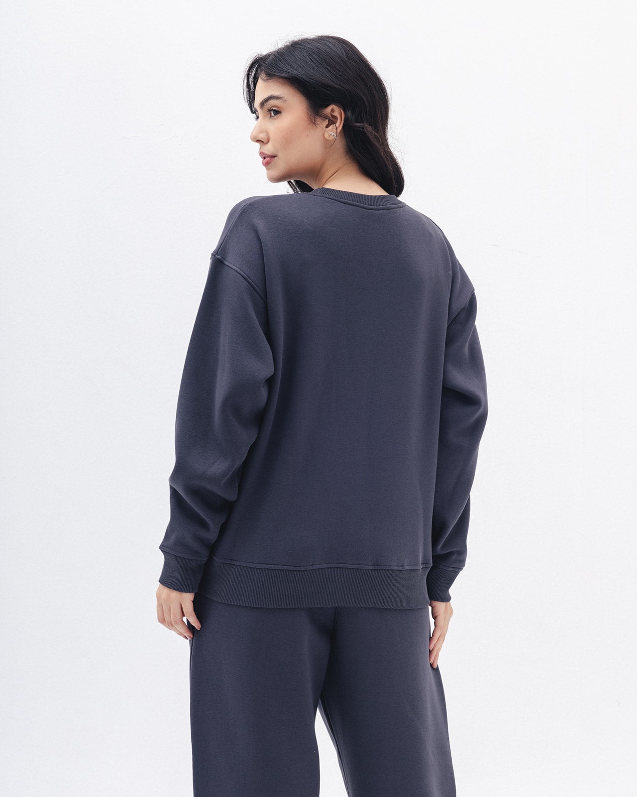 Blank Crewneck In Charcoal Grey