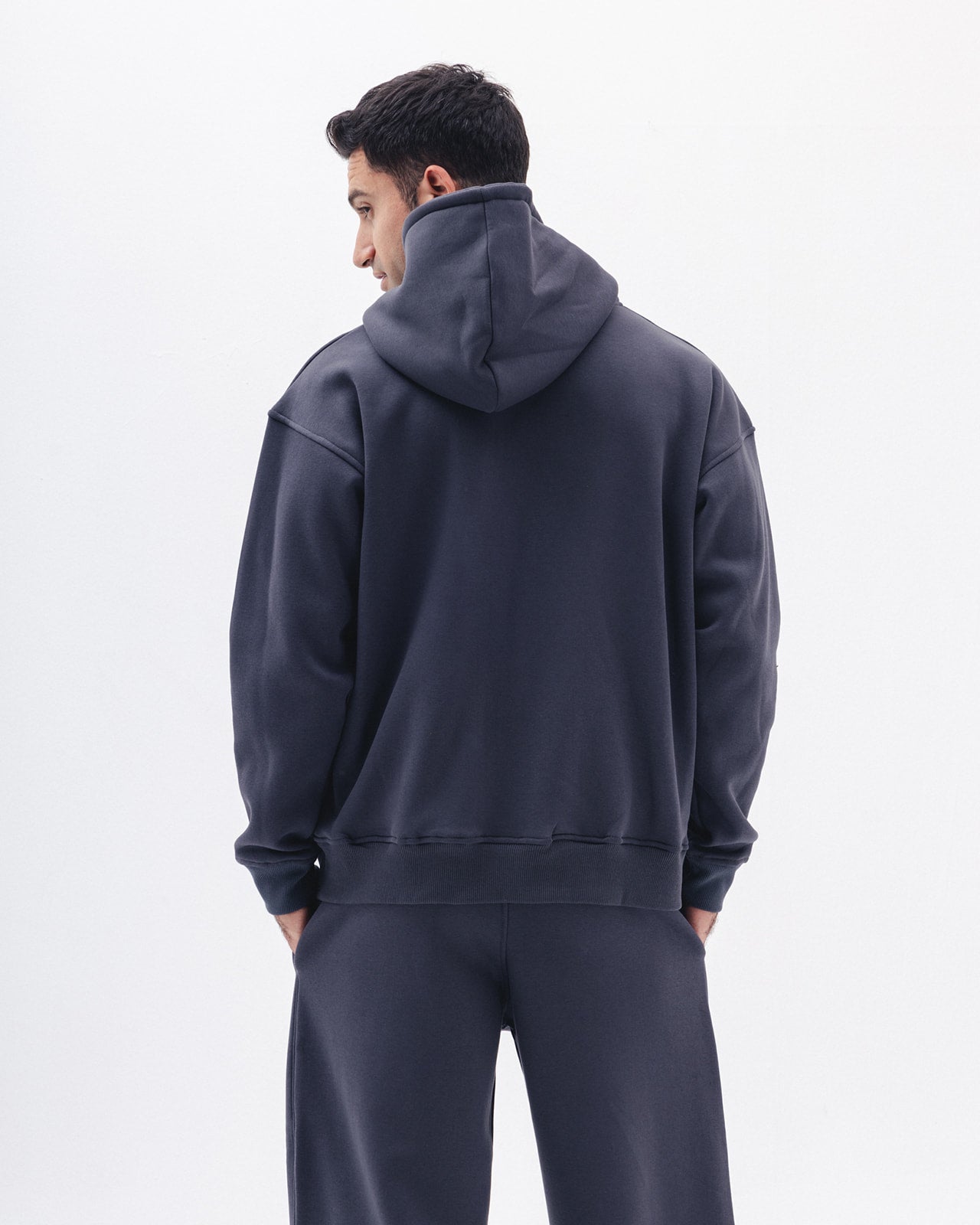 Blank Zip Up In Charcoal Grey