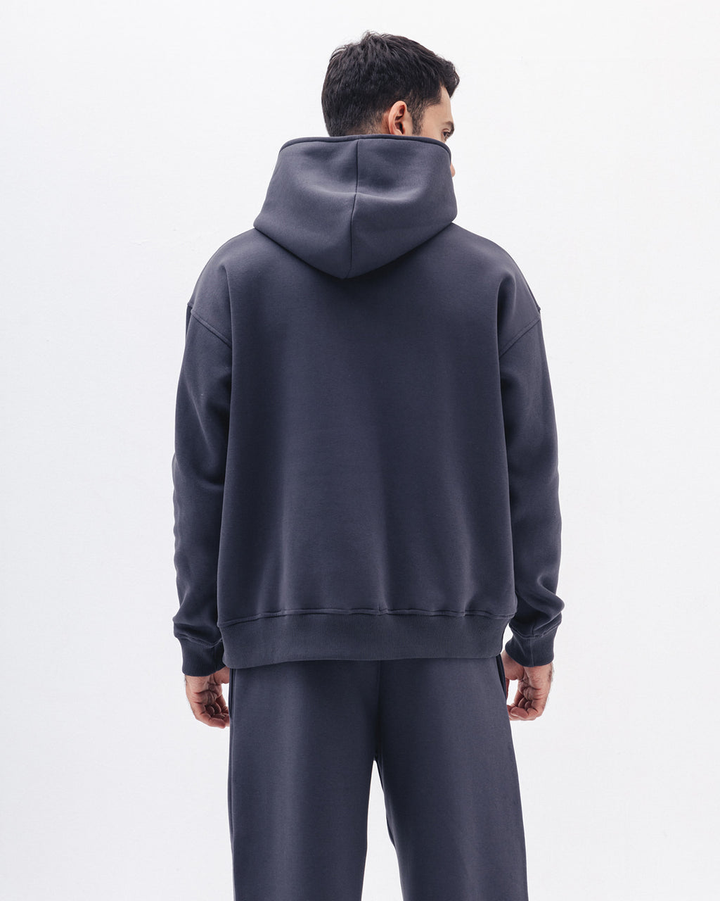 Blank Hoodie In Charcoal Grey