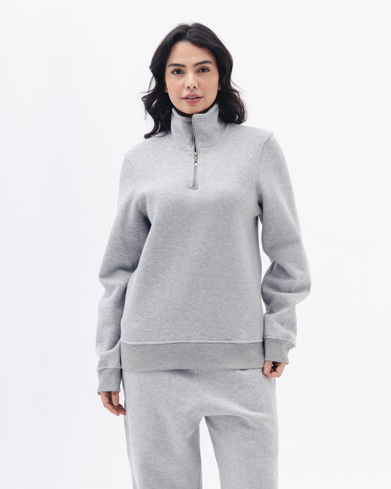 Quarter Zip In Light grey