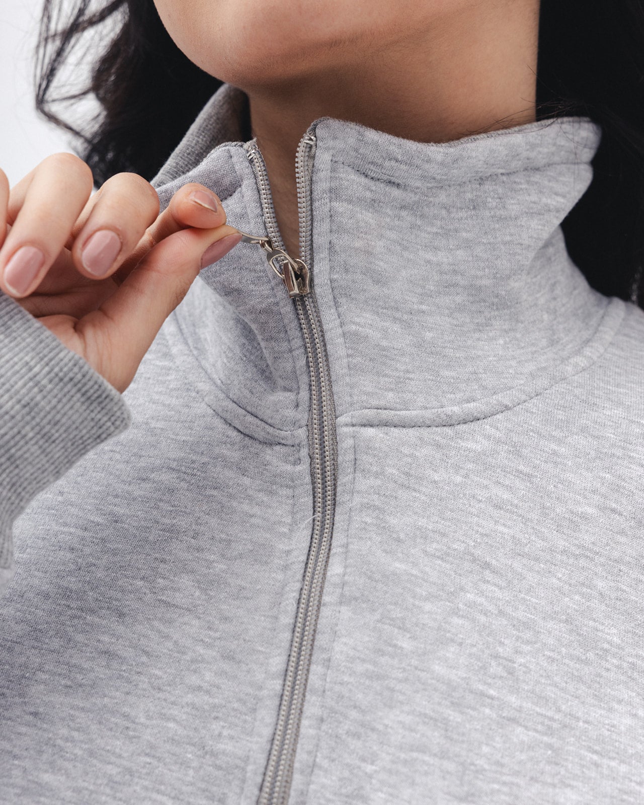 Quarter Zip In Light grey