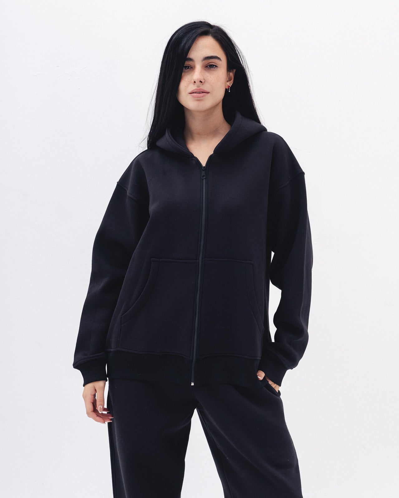 Blank Zip Up In Black