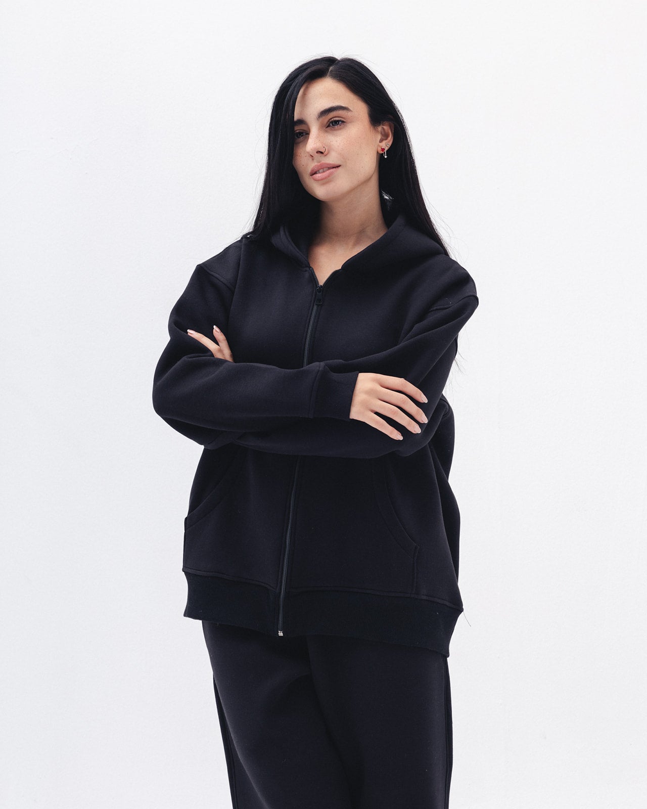 Blank Zip Up In Black