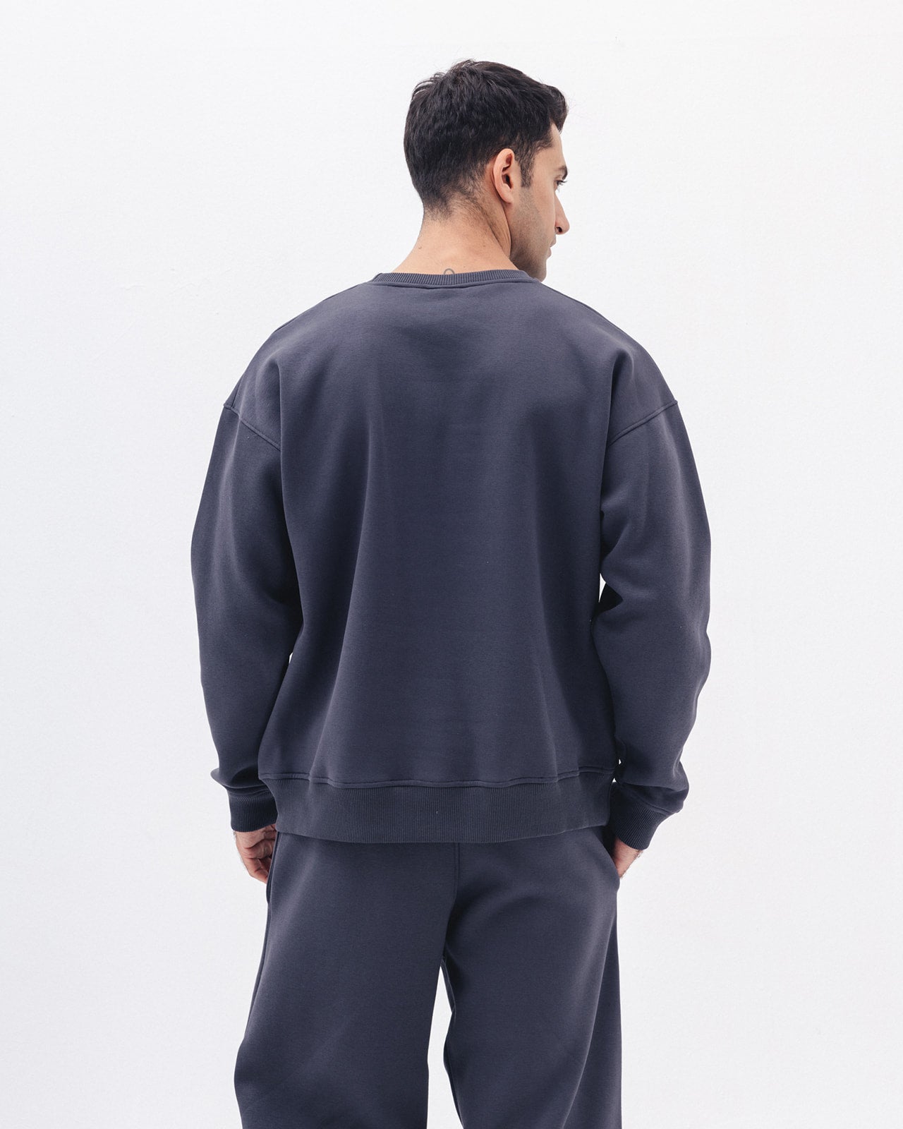 Blank Crewneck In Charcoal Grey