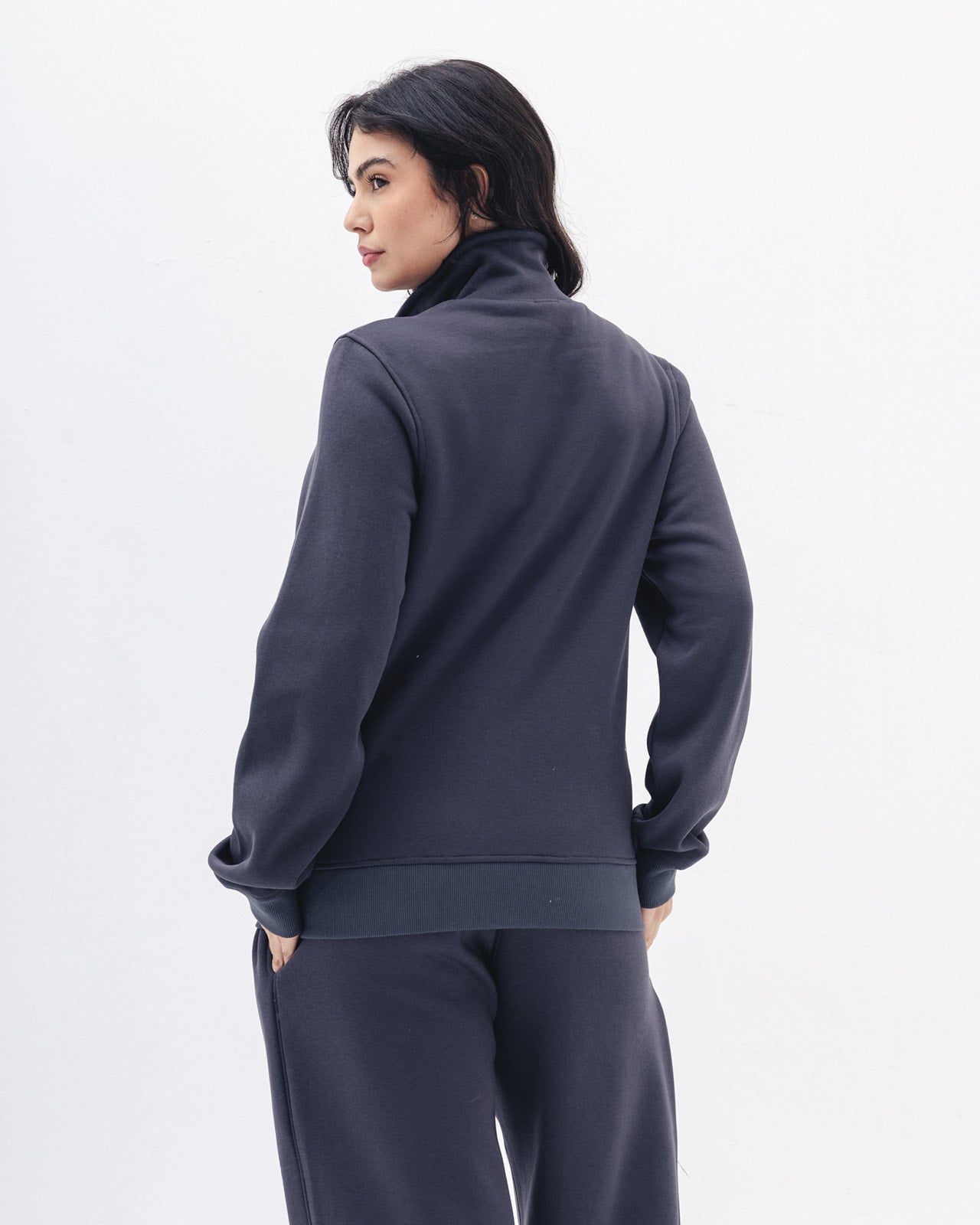 Quarter Zip In Charcoal Grey
