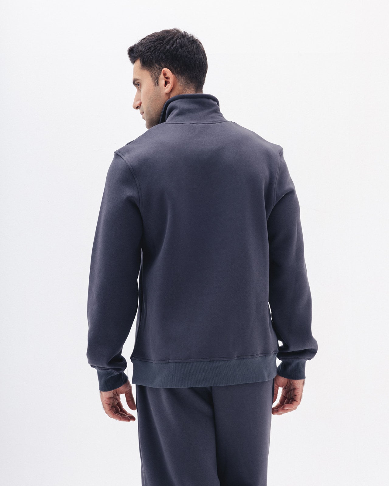 Quarter Zip In Charcoal Grey