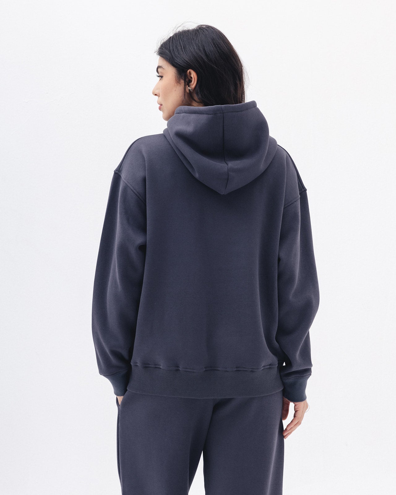 Blank Zip Up In Charcoal Grey