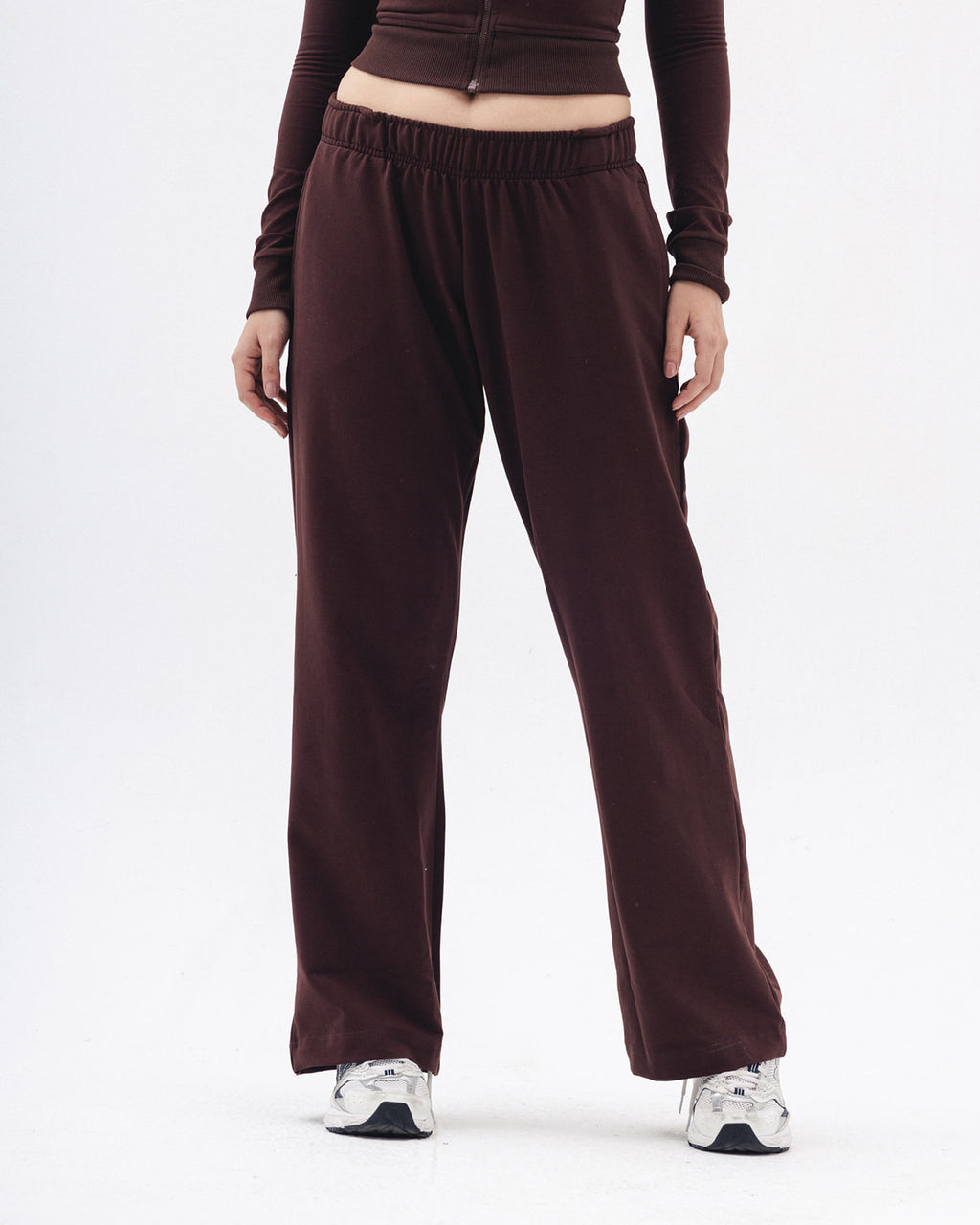 Low Rise Sweatpants In Brown