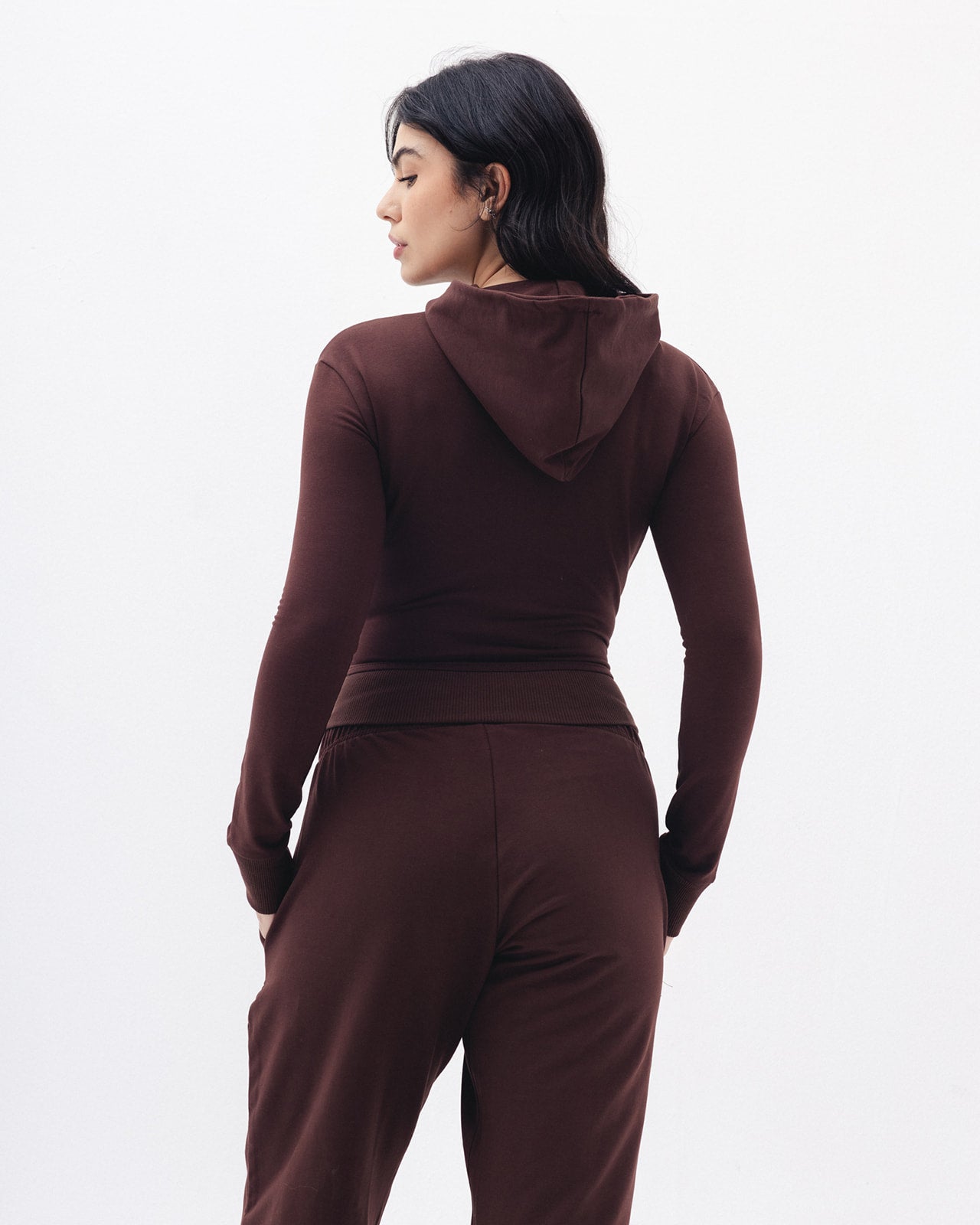 Shaping Zipper Jacket In Brown