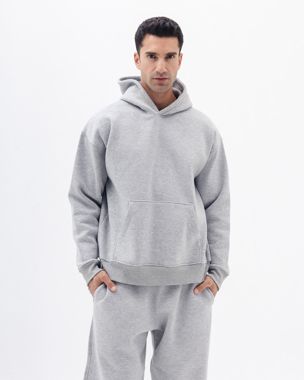 Blank Hoodie In Light Grey
