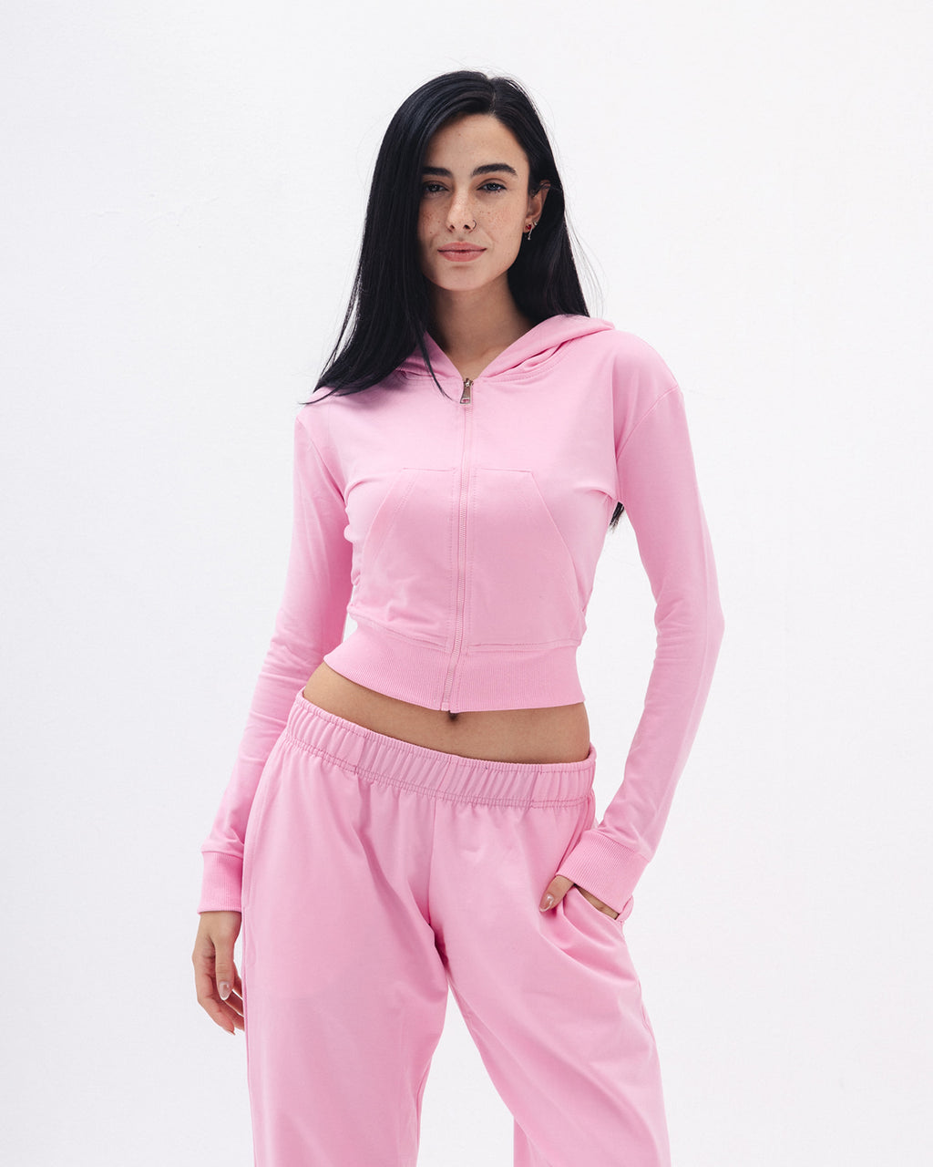 Shaping Zipper Jacket In Pink