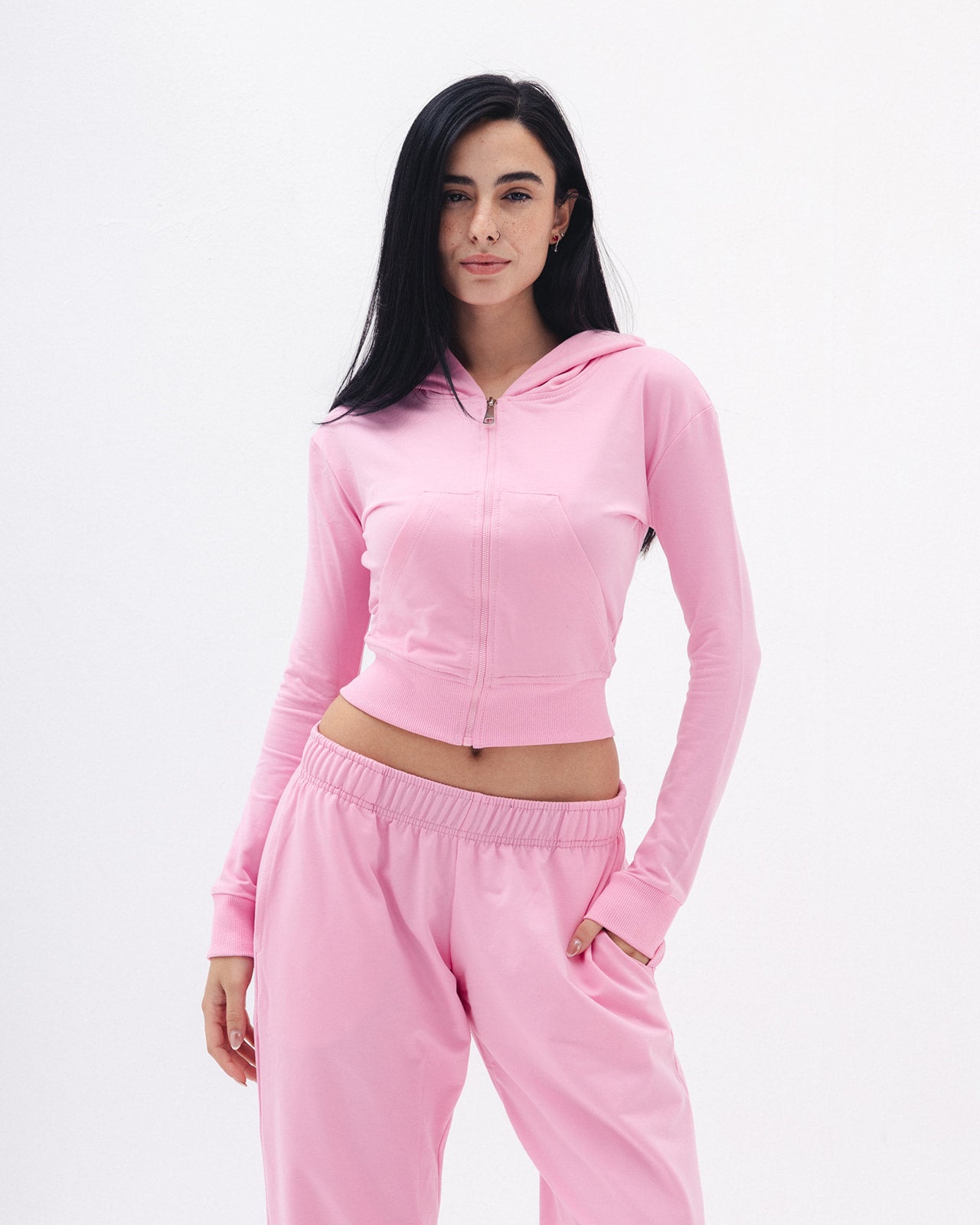 Shaping Zipper Jacket In Pink