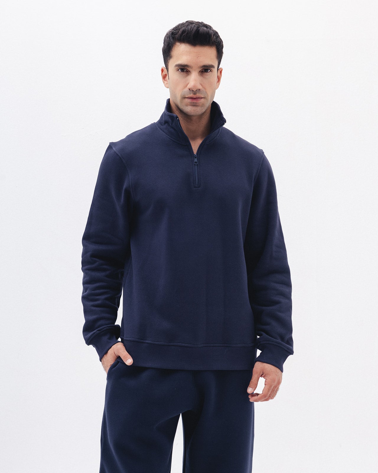 Quarter Zip In Navy Blue